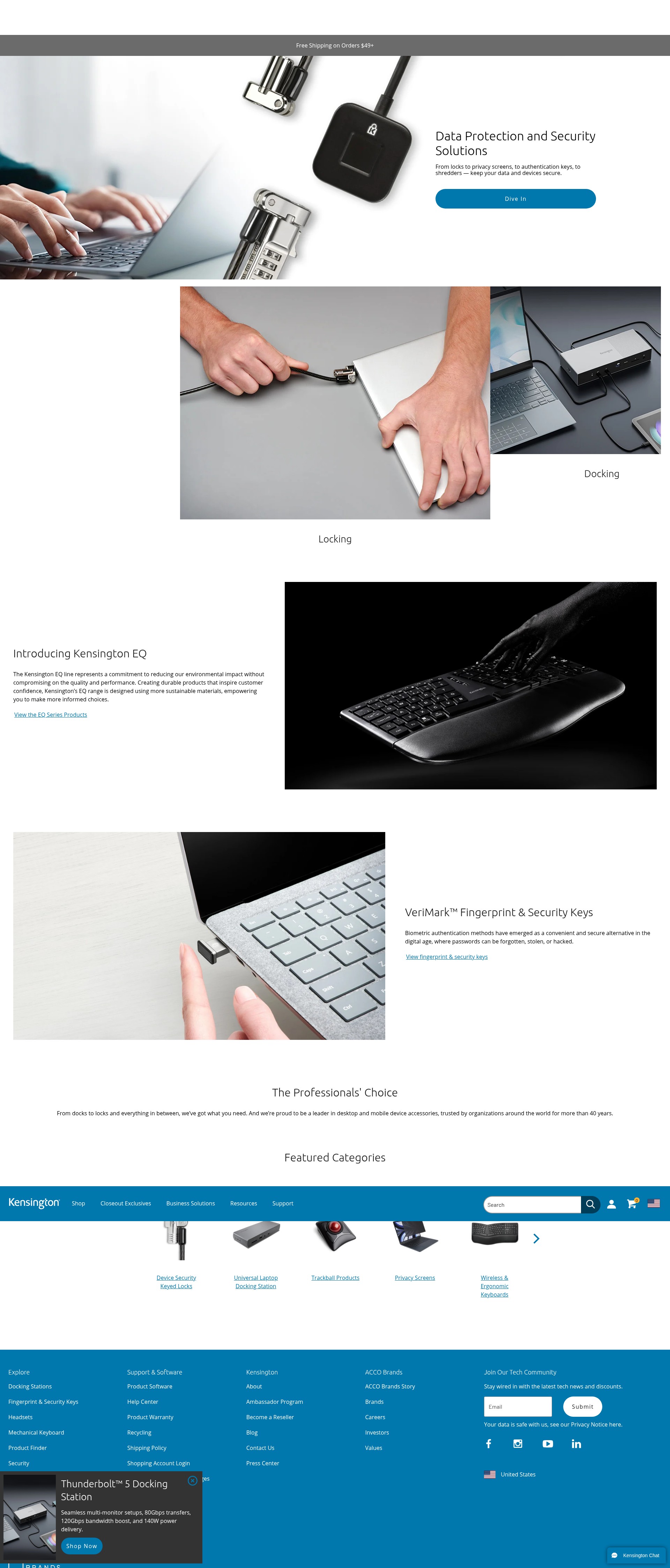Screenshot of kensington.com
