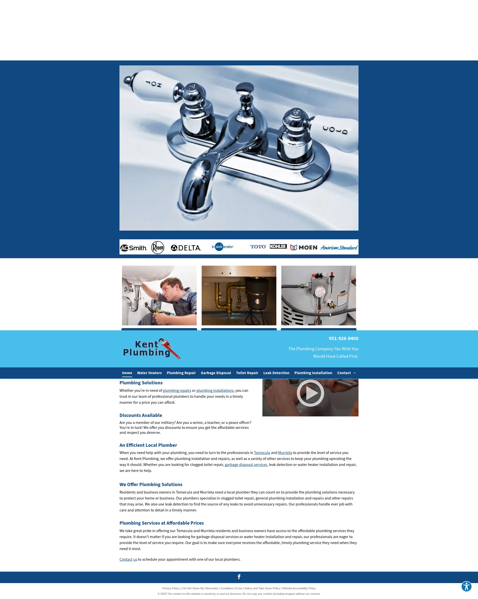 Screenshot of kentplumbingco.net