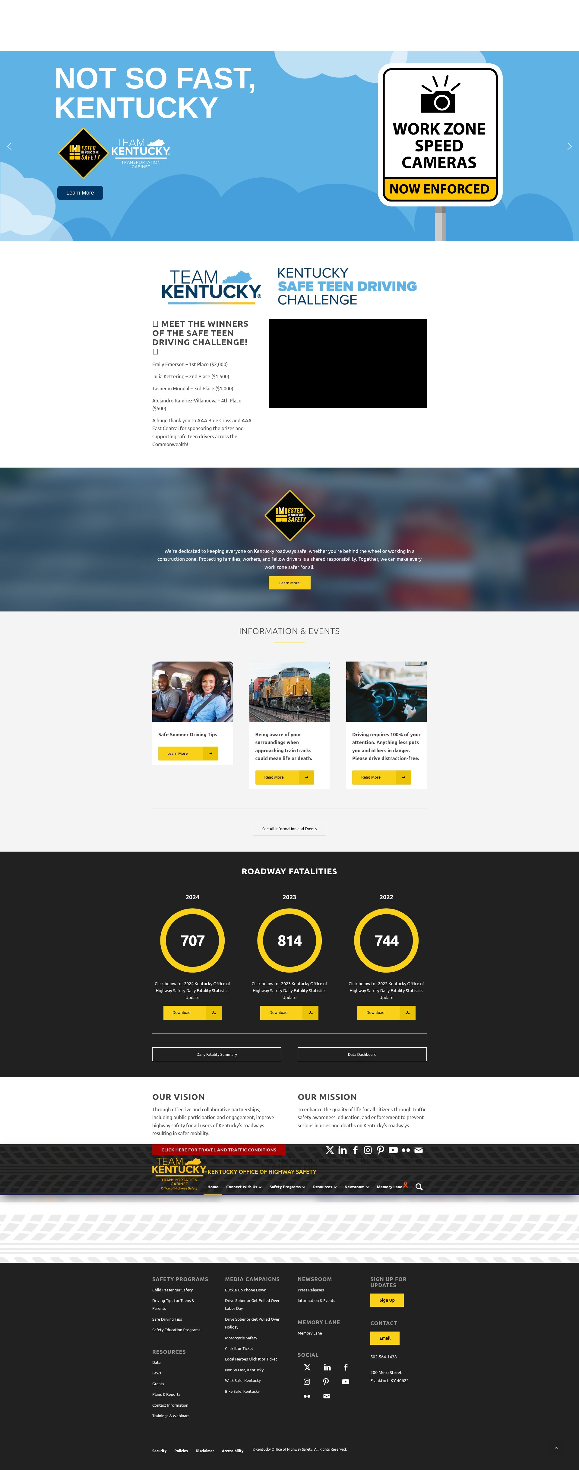 Screenshot of kentuckyhighwaysafety.com