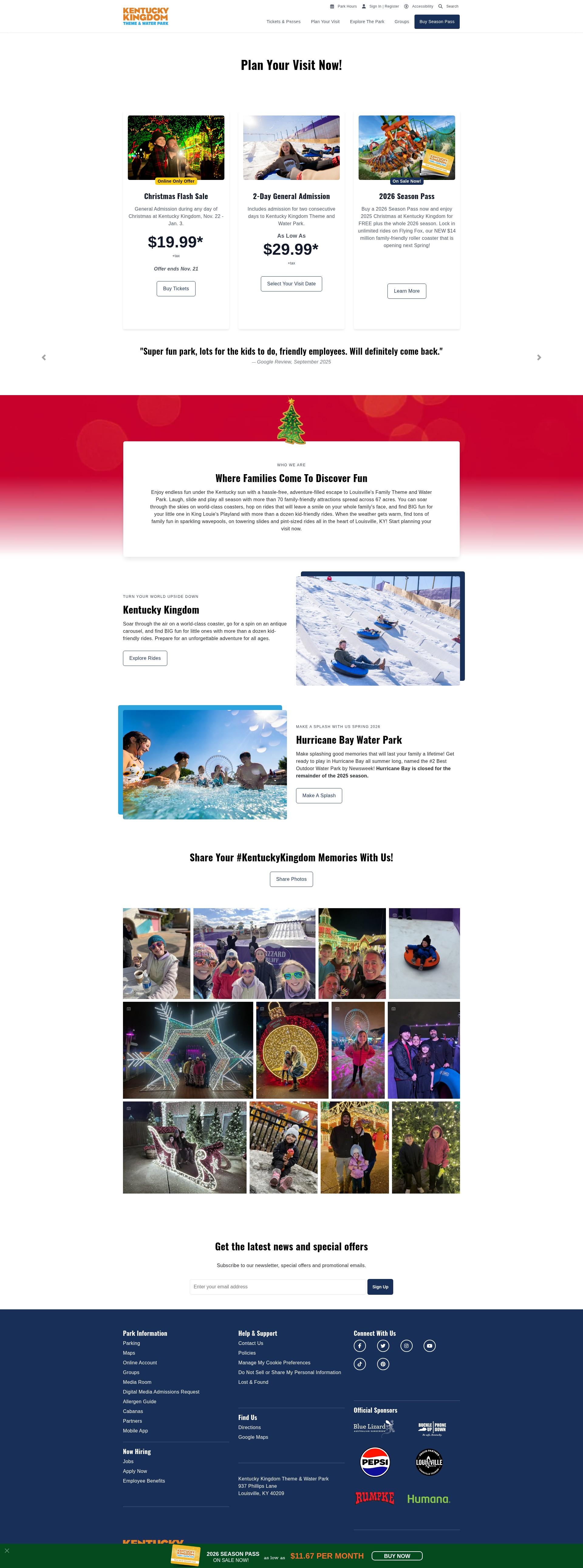 Screenshot of kentuckykingdom.com