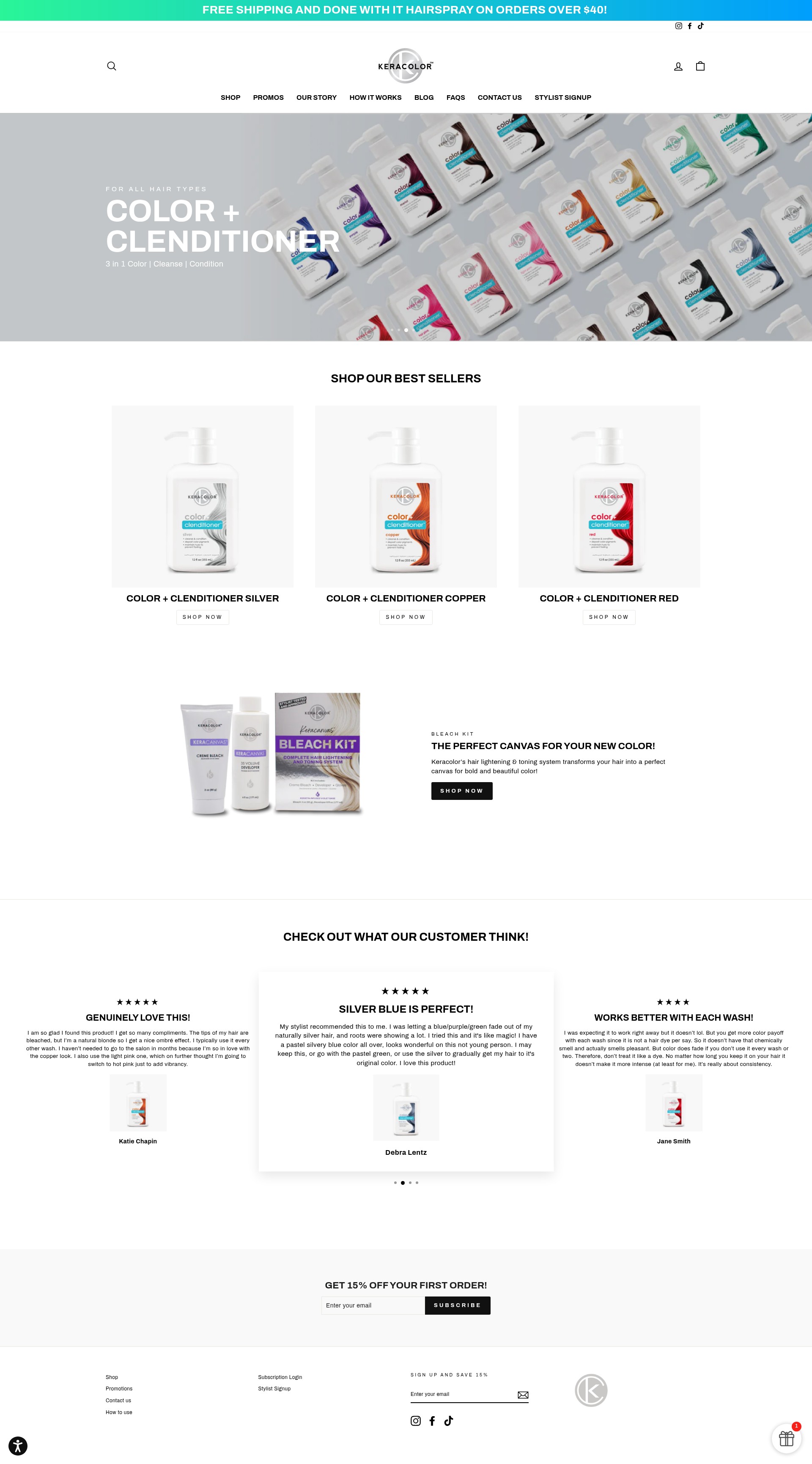 Screenshot of keracolorhair.com