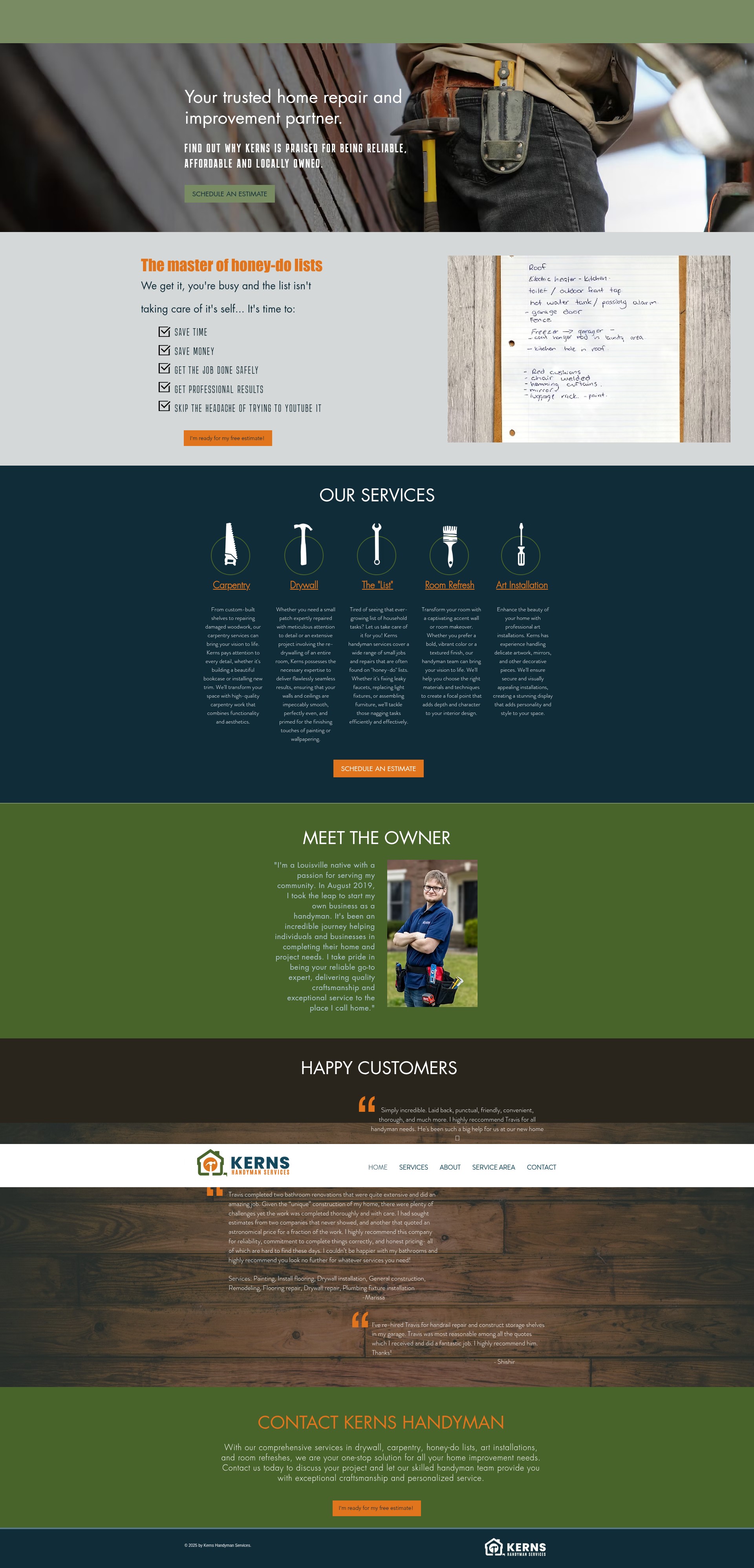 Screenshot of kernshandyman.com