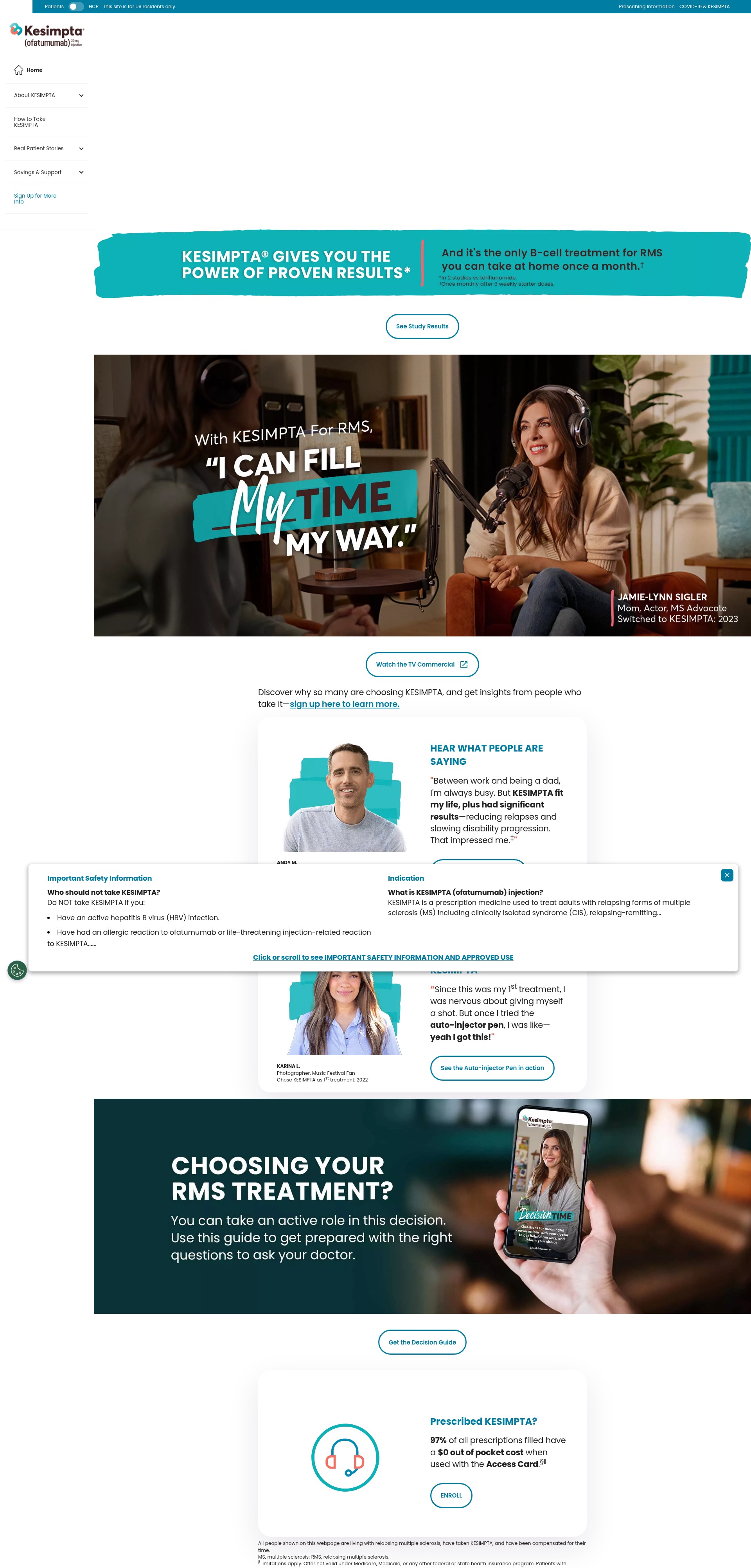 Screenshot of kesimpta.com