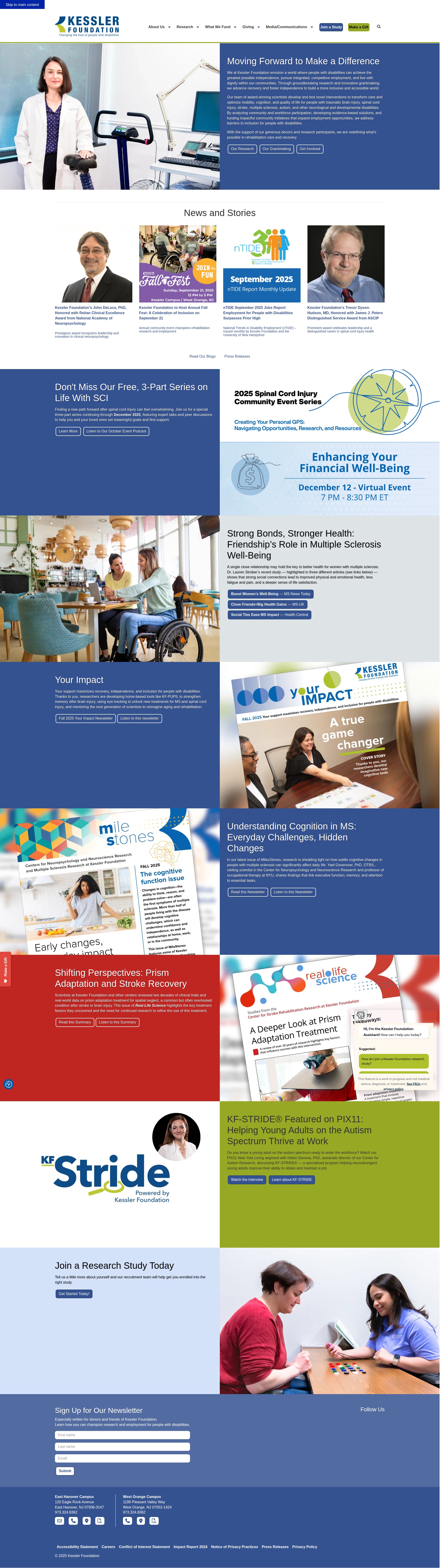Screenshot of kesslerfoundation.org