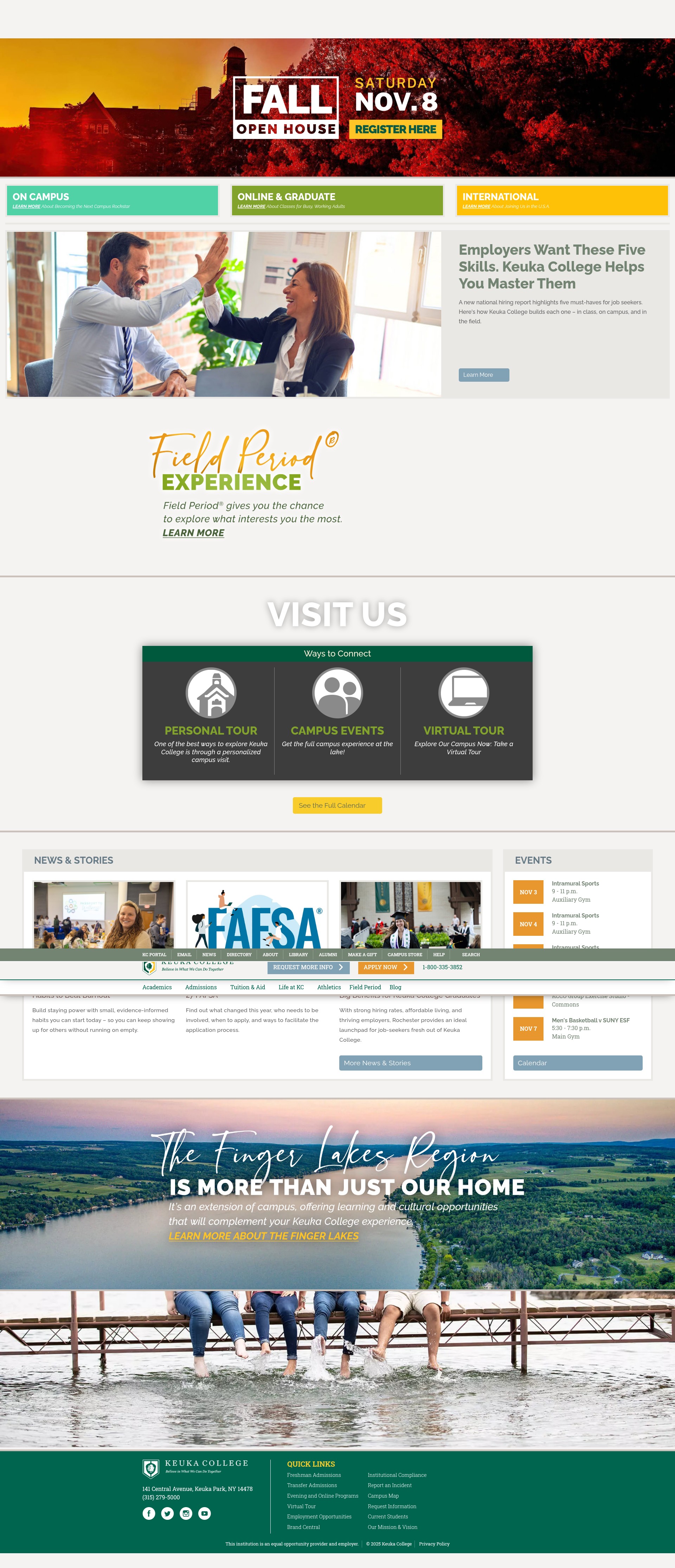 Screenshot of keuka.edu