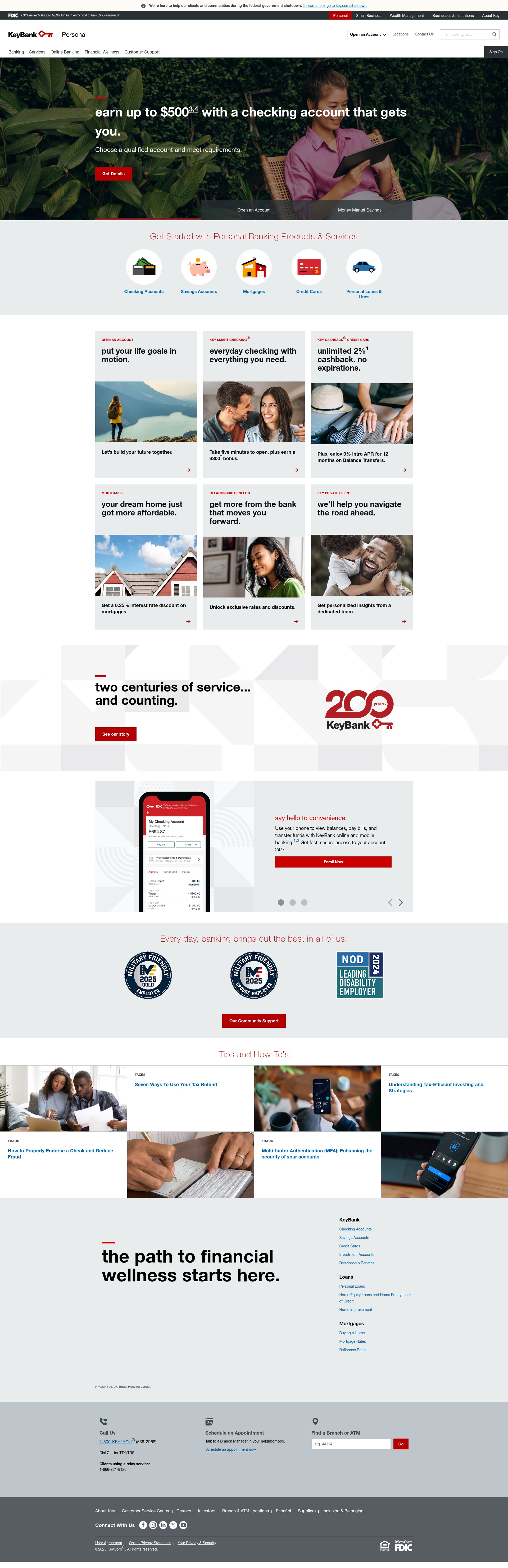 Screenshot of key.com