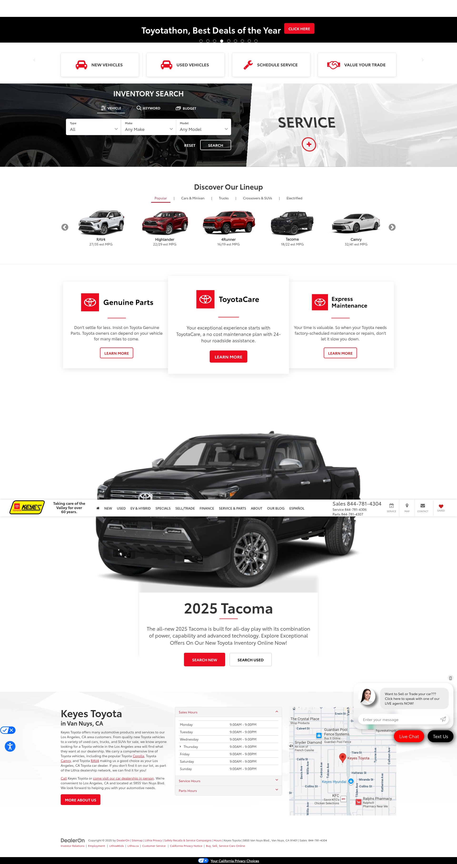 Screenshot of keyestoyota.com