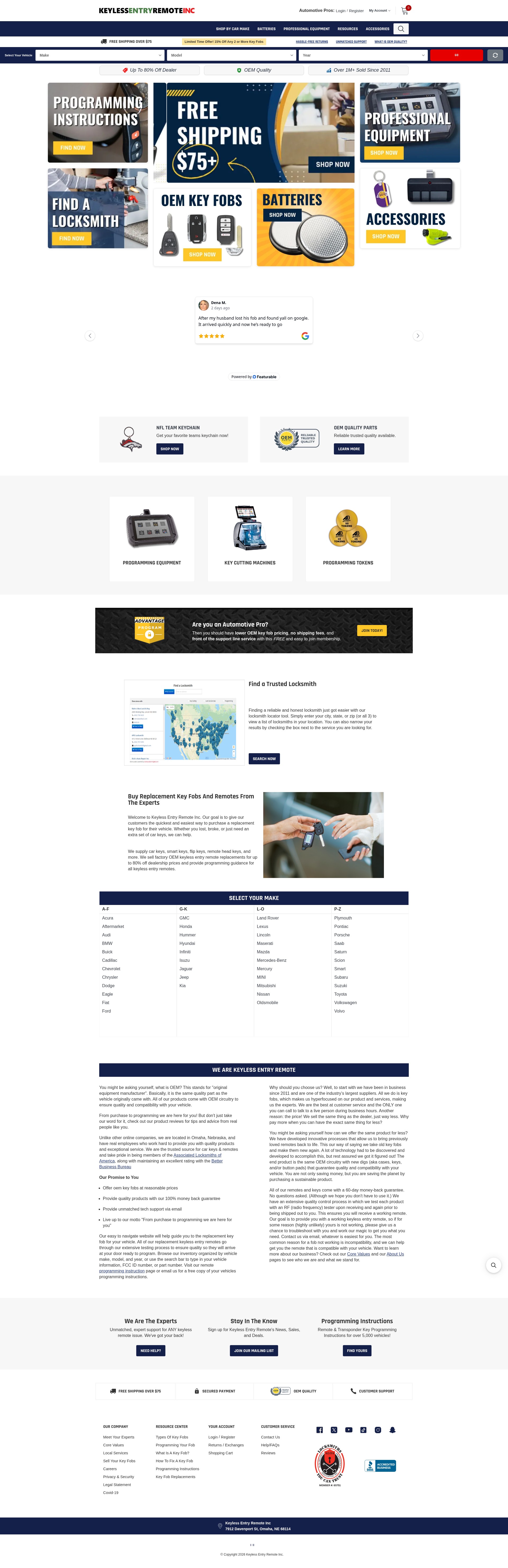 Screenshot of keylessentryremotefob.com