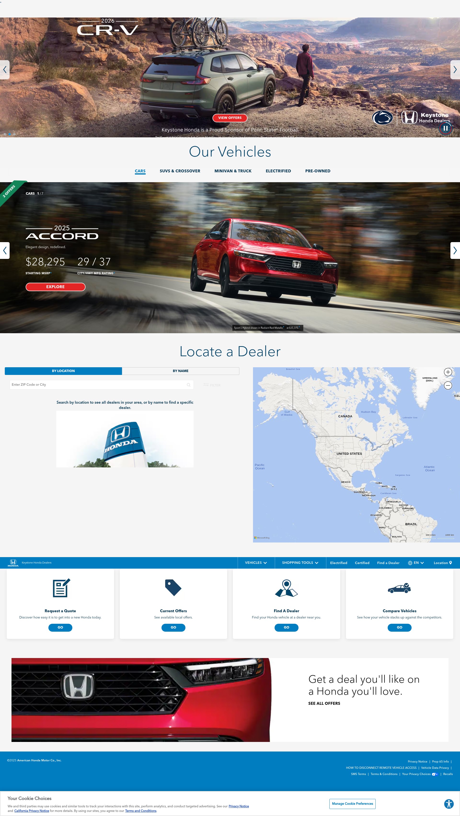 Screenshot of keystone.hondadealers.com