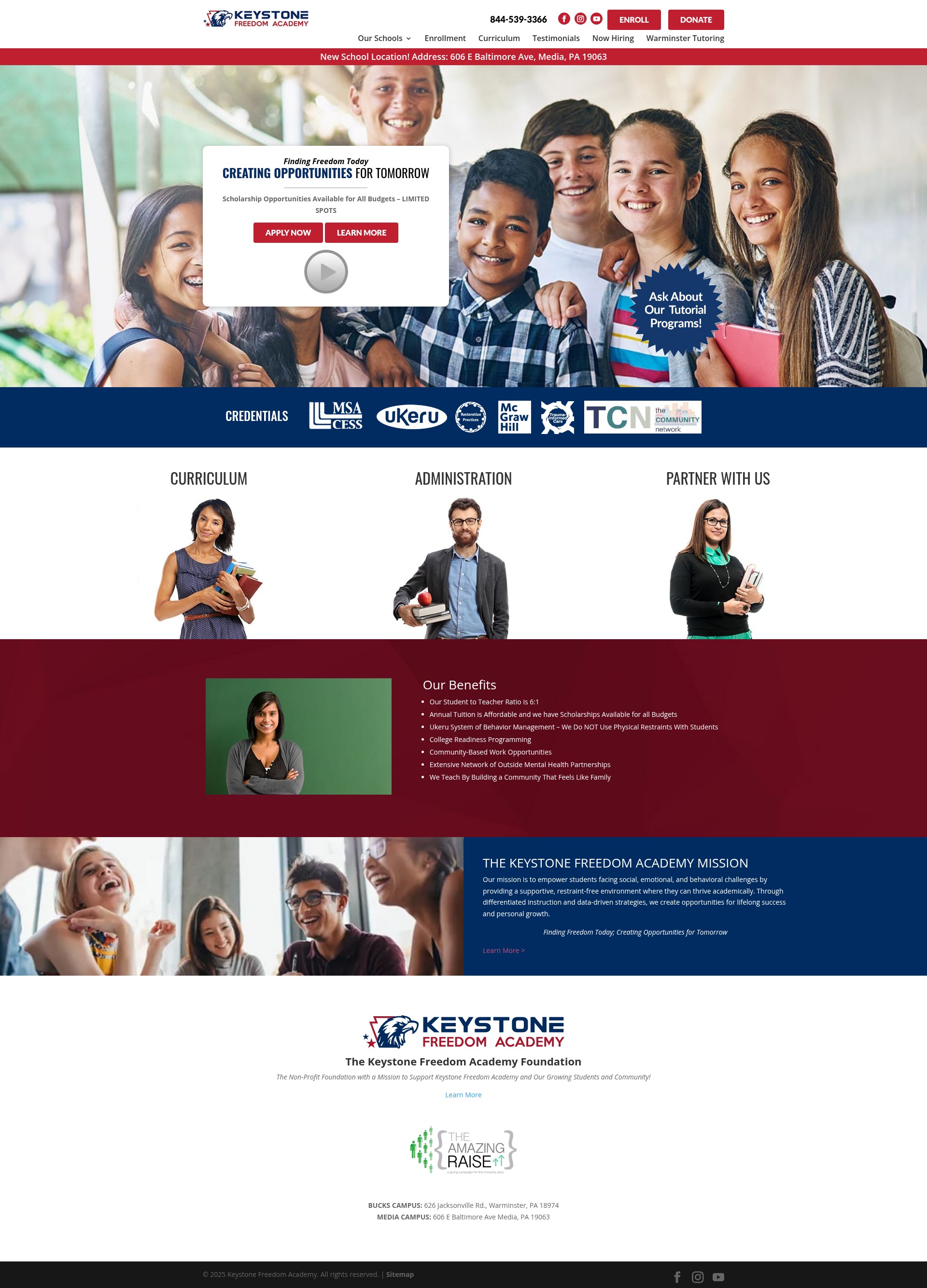 Screenshot of keystonefreedomacademy.org