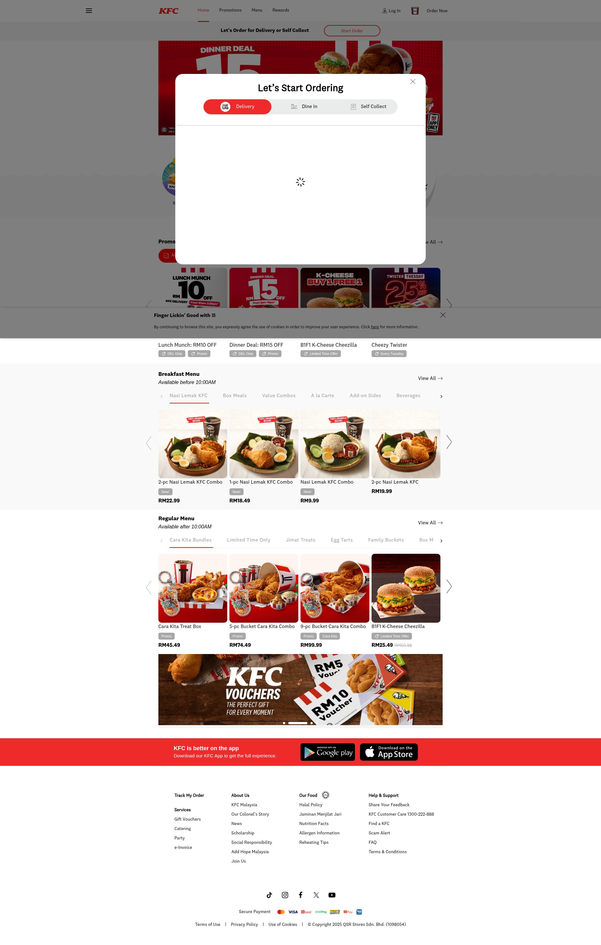 Screenshot of kfc.com.my