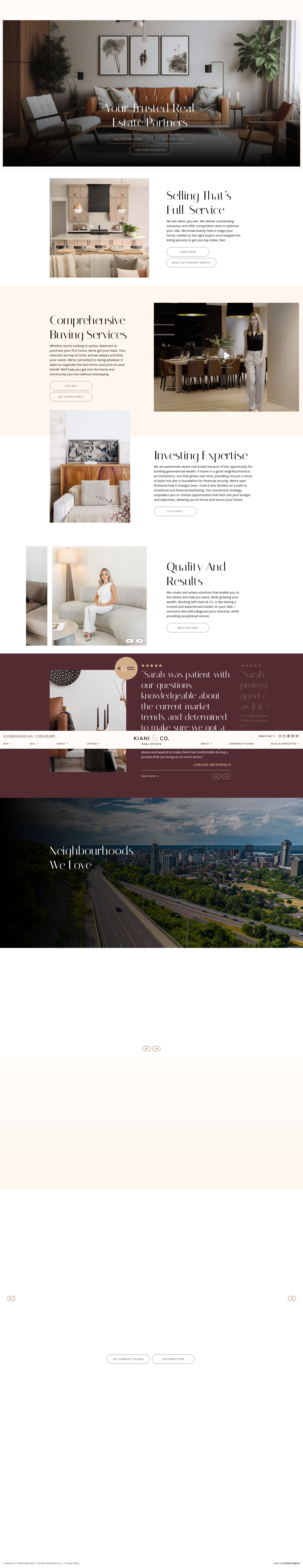 Screenshot of kianiandco.com
