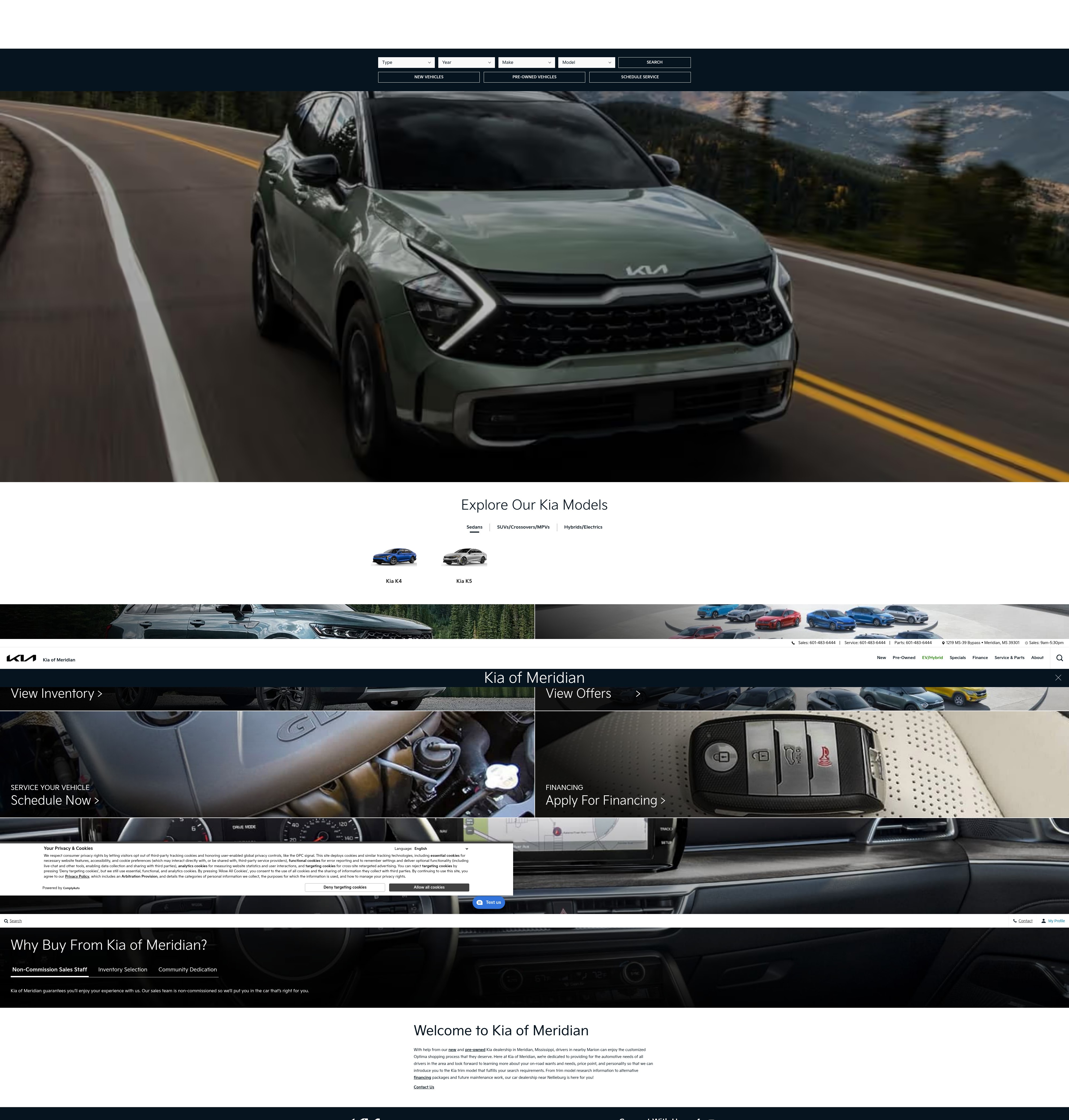 Screenshot of kiaofmeridian.com