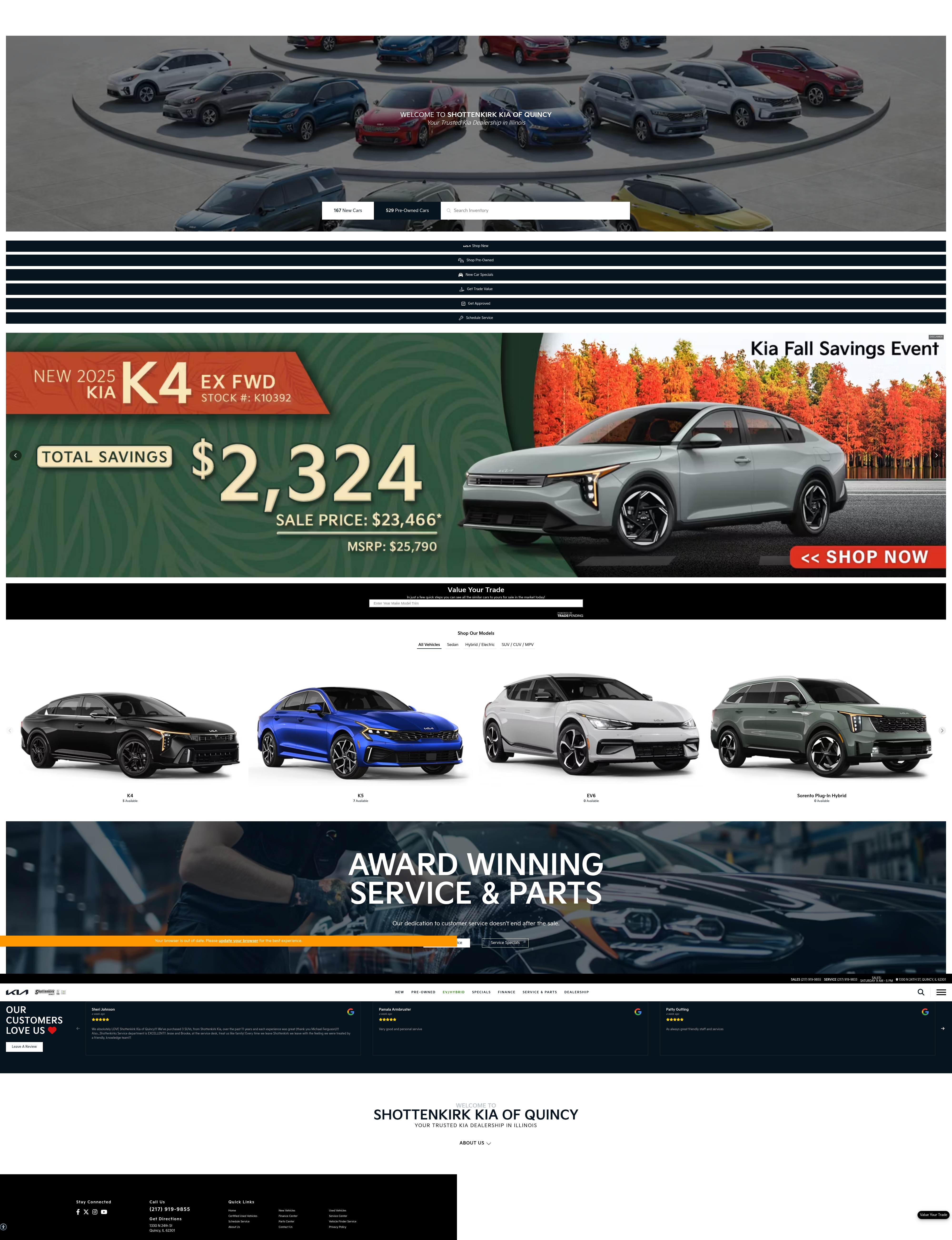 Screenshot of kiaofquincy.com