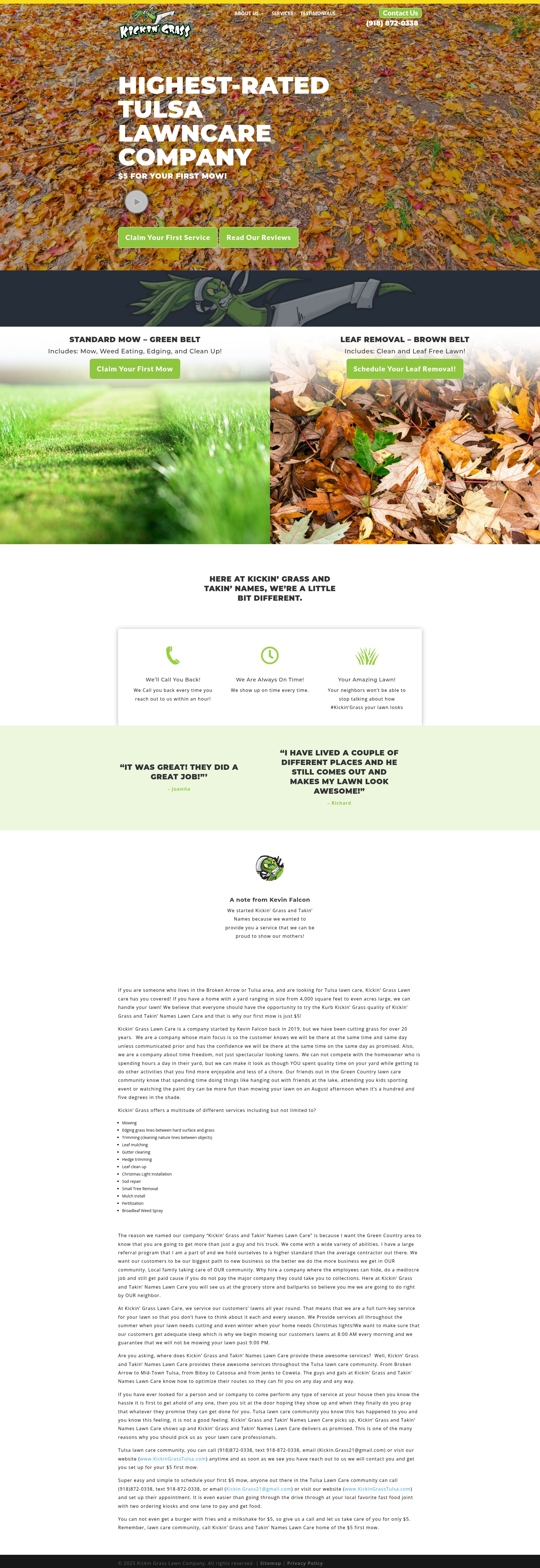 Screenshot of kickingrasstulsa.com