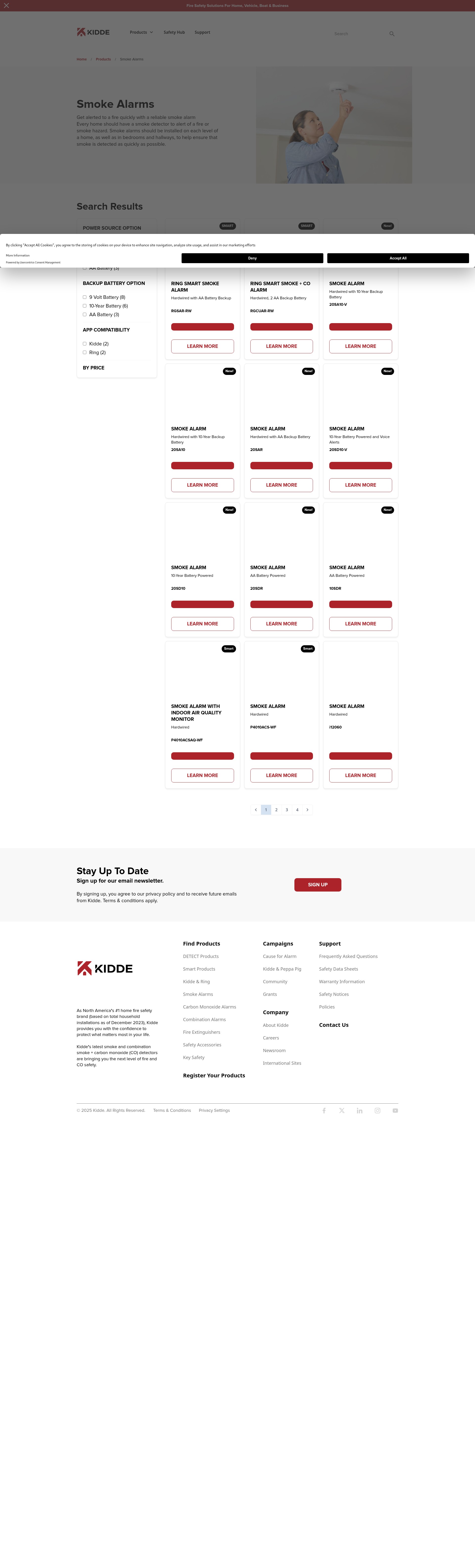 Screenshot of kidde.com
