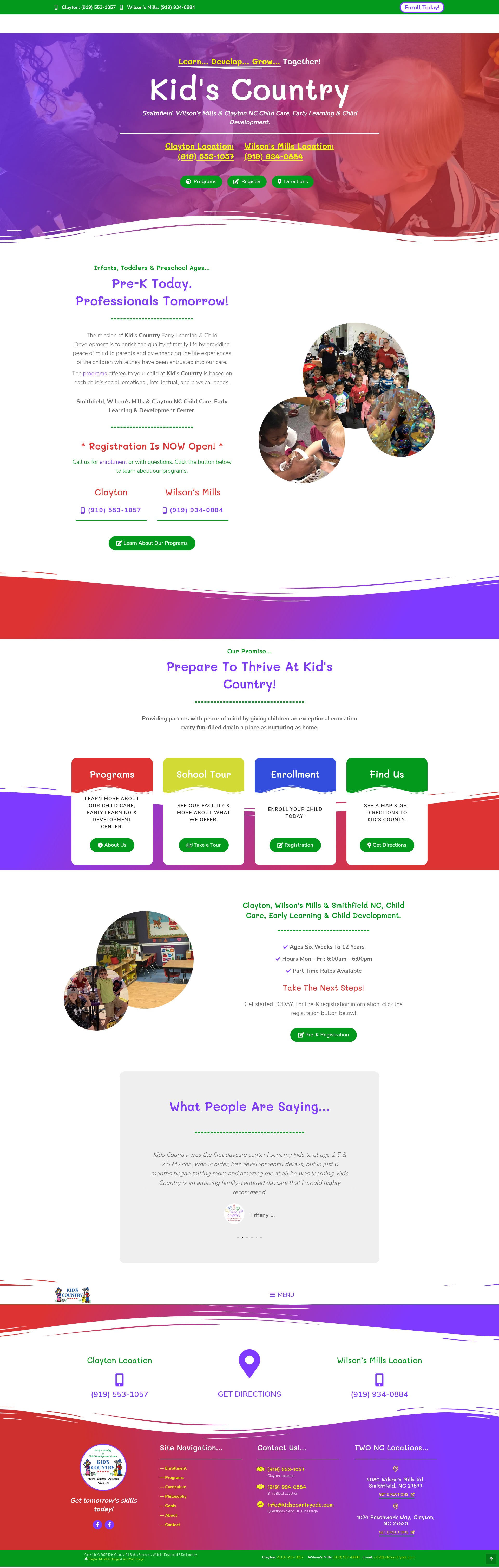 Screenshot of kidscountrycdc.com