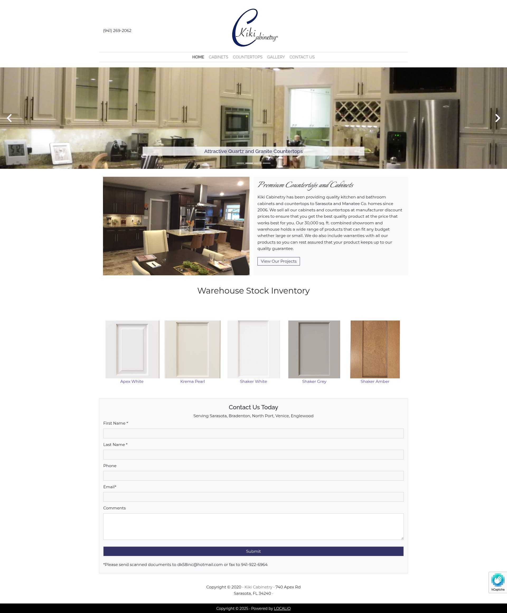 Screenshot of kikicabinetry.com