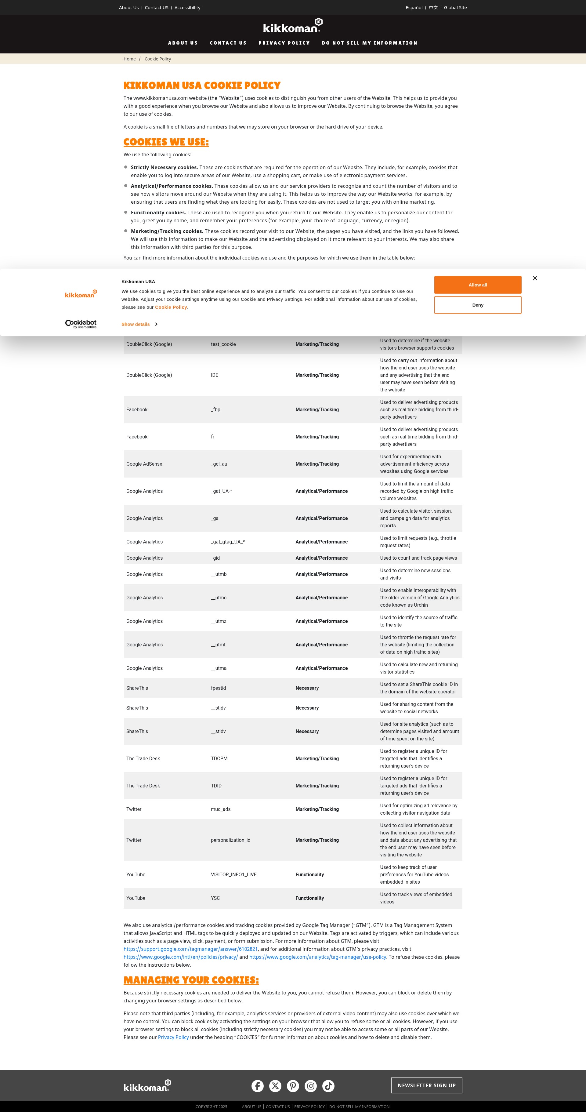 Screenshot of kikkomanusa.com