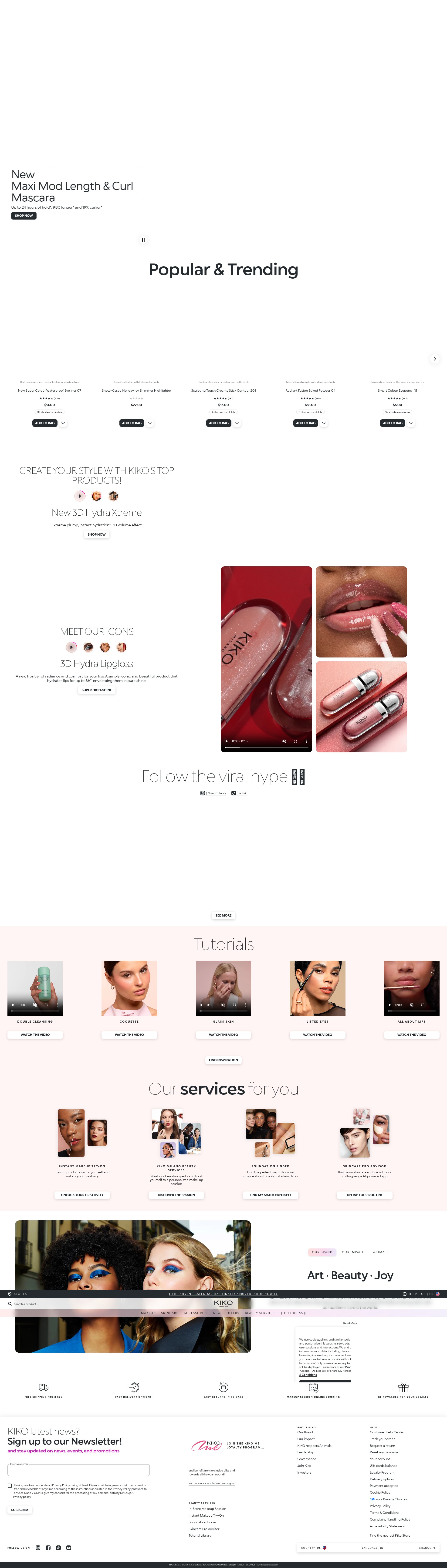 Screenshot of kikocosmetics.com