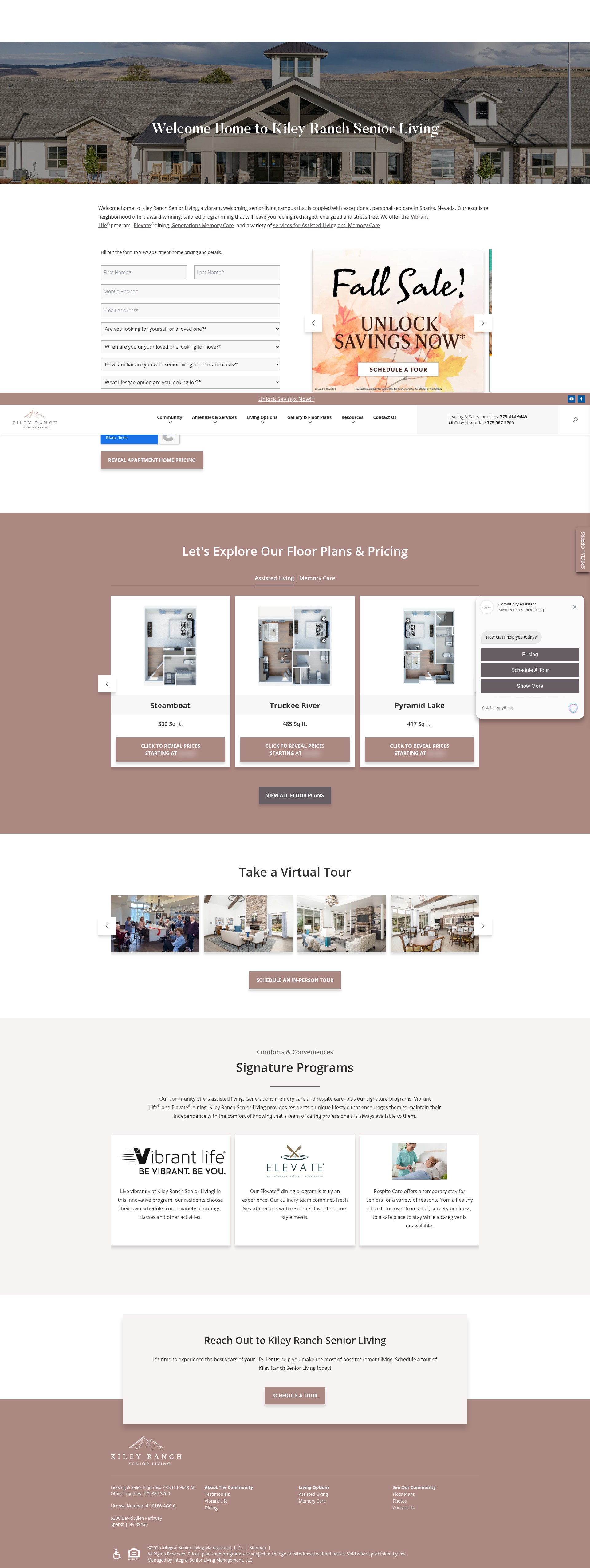 Screenshot of kileyranchseniorliving.com