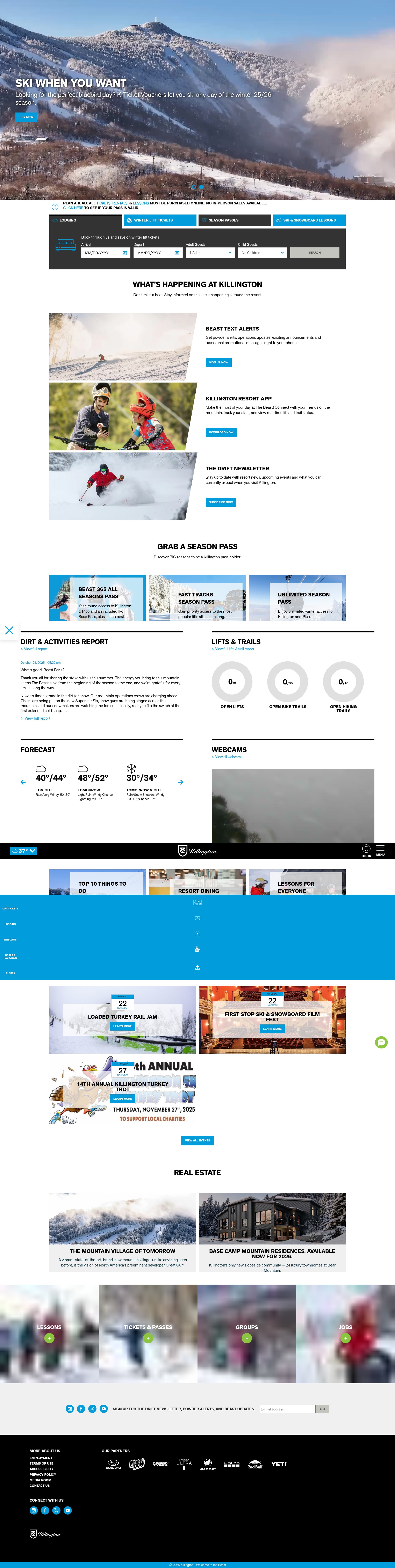 Screenshot of killington.com
