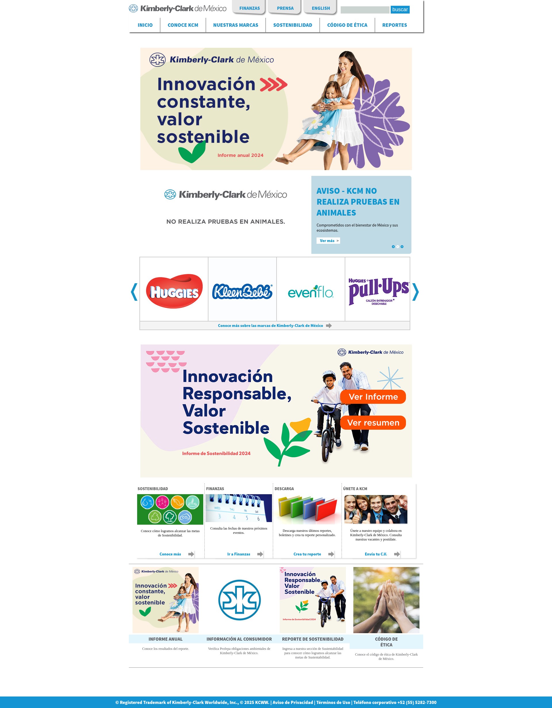 Screenshot of kimberly-clark.com.mx