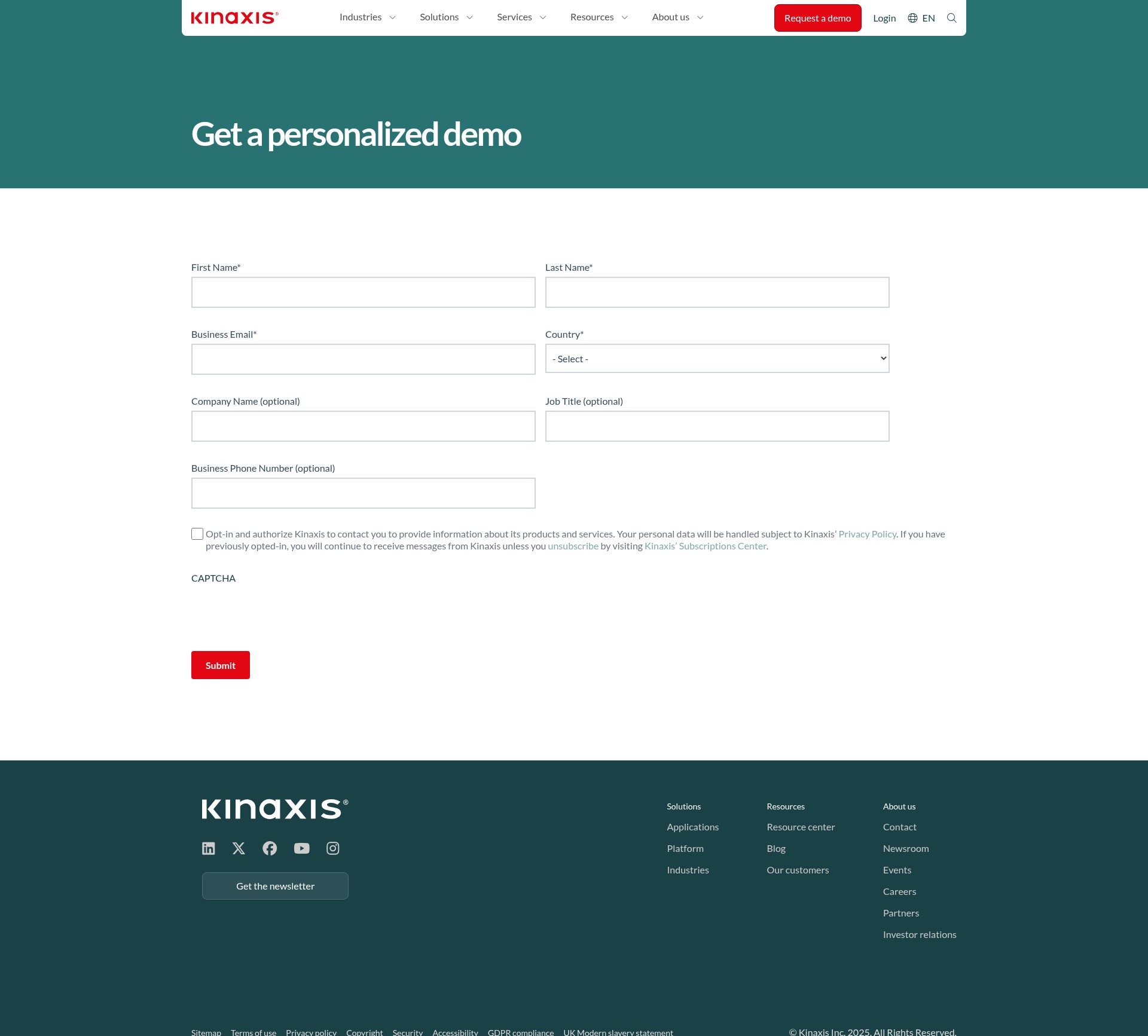 Screenshot of kinaxis.com