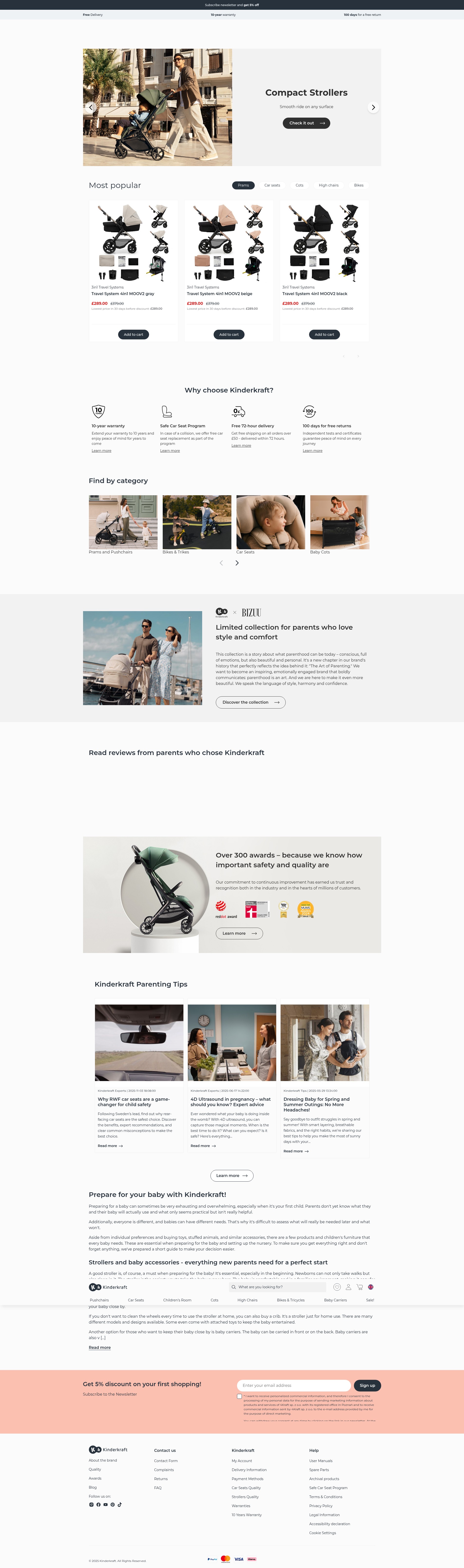 Screenshot of kinderkraft.com