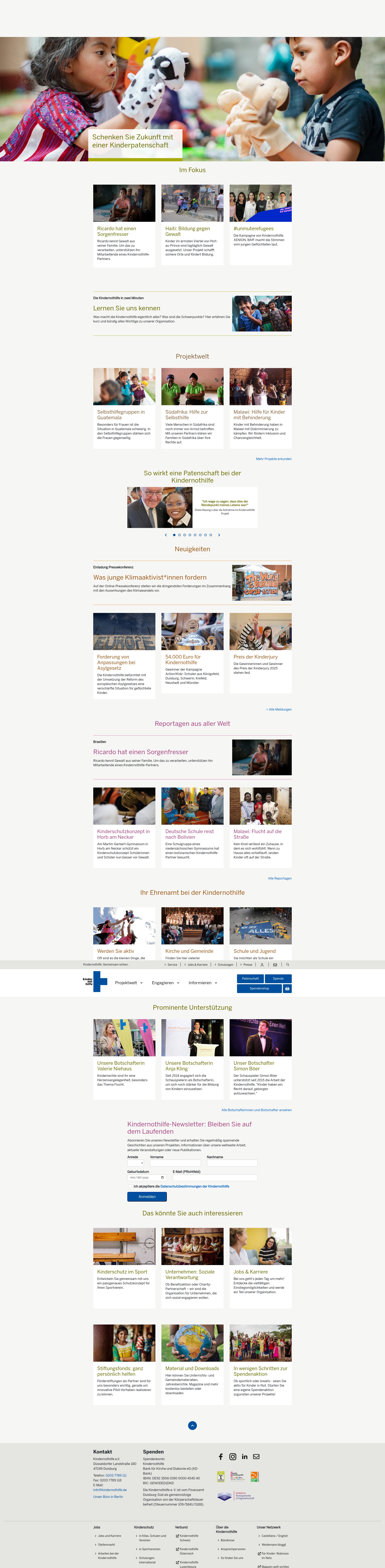 Screenshot of kindernothilfe.de