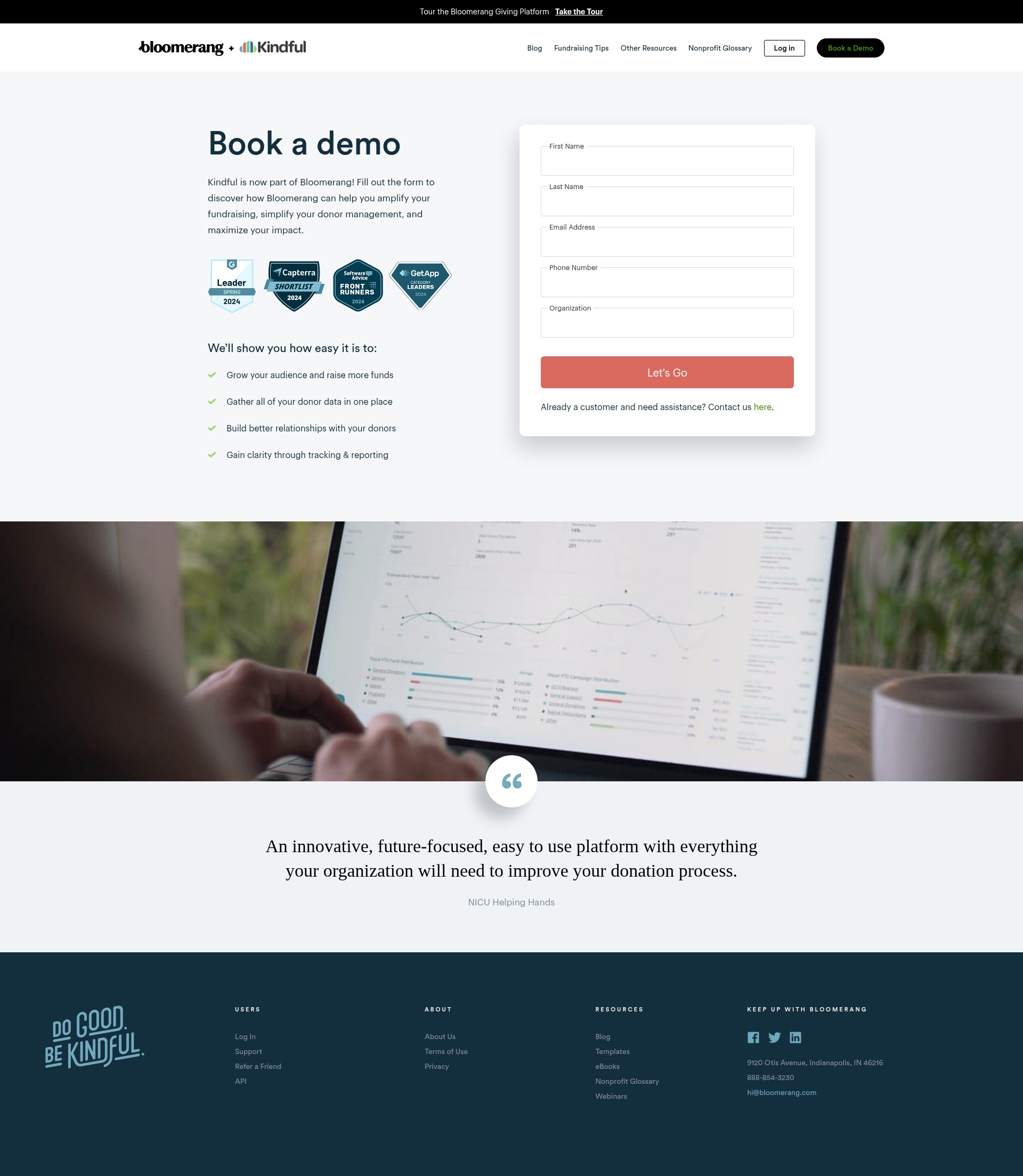 Screenshot of kindful.com