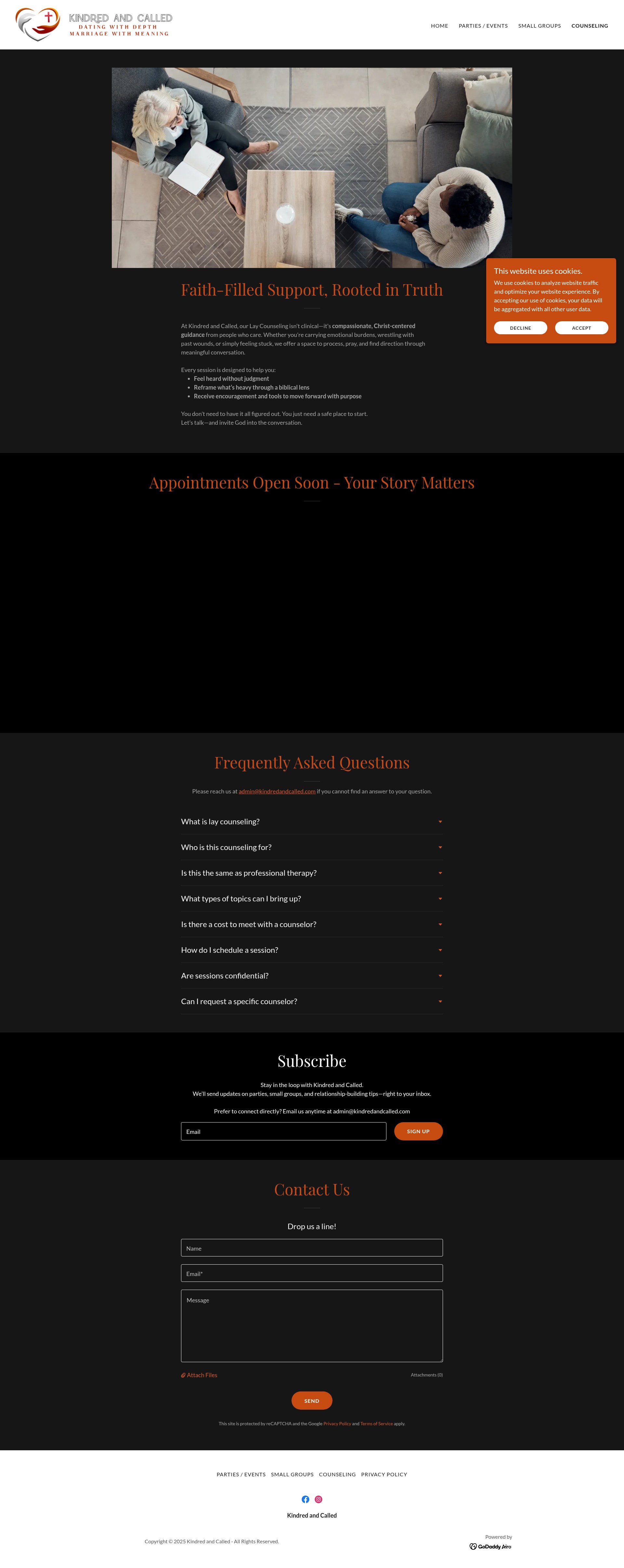 Screenshot of kindredandcalled.com