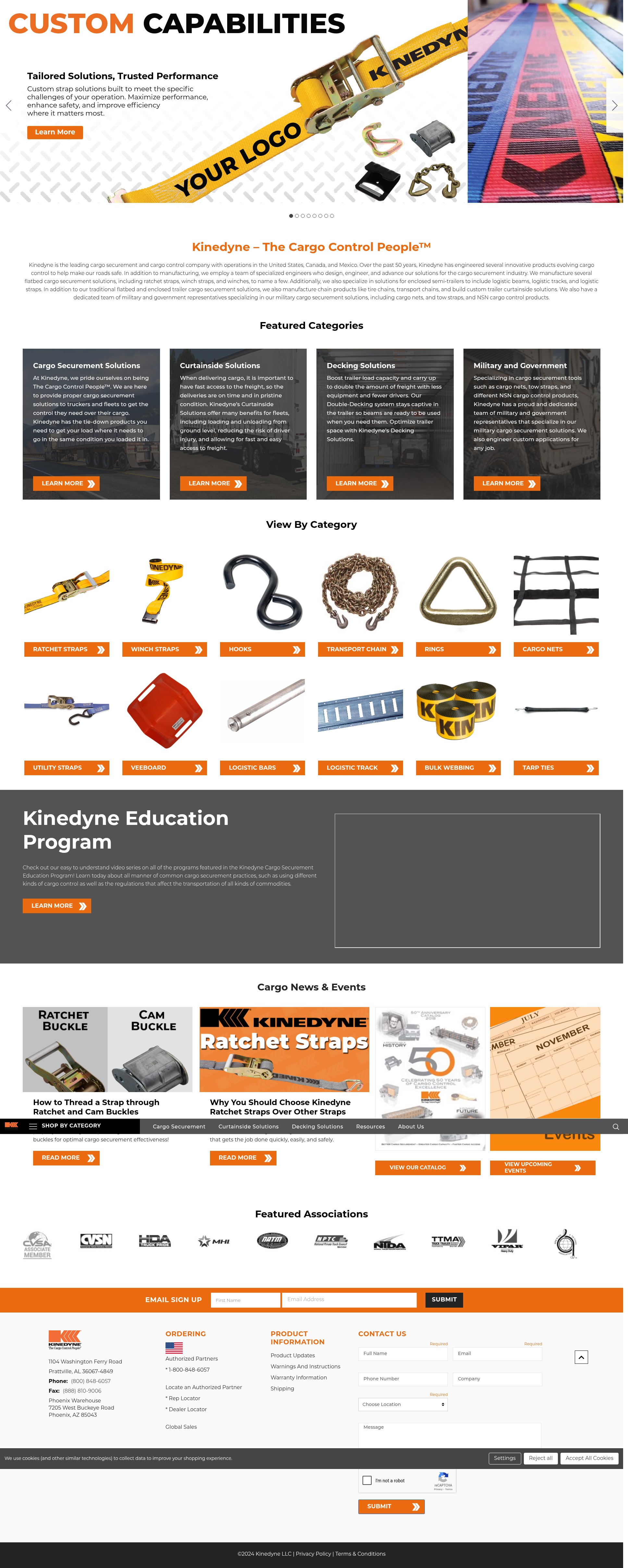Screenshot of kinedyne.com