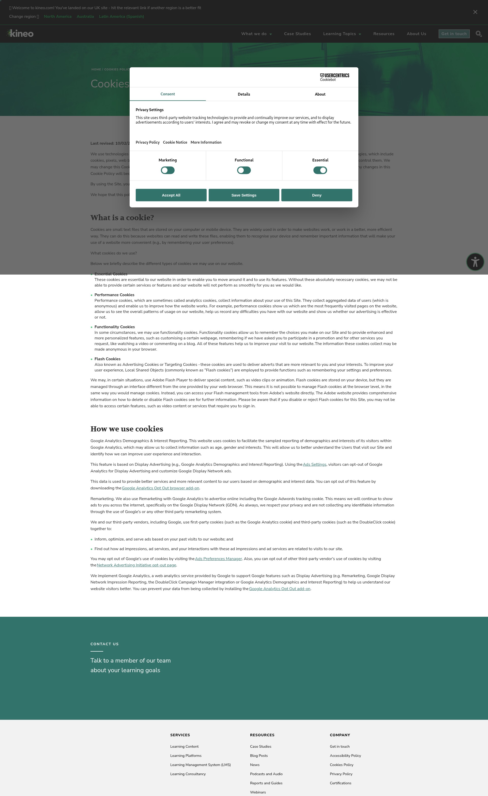 Screenshot of kineo.com