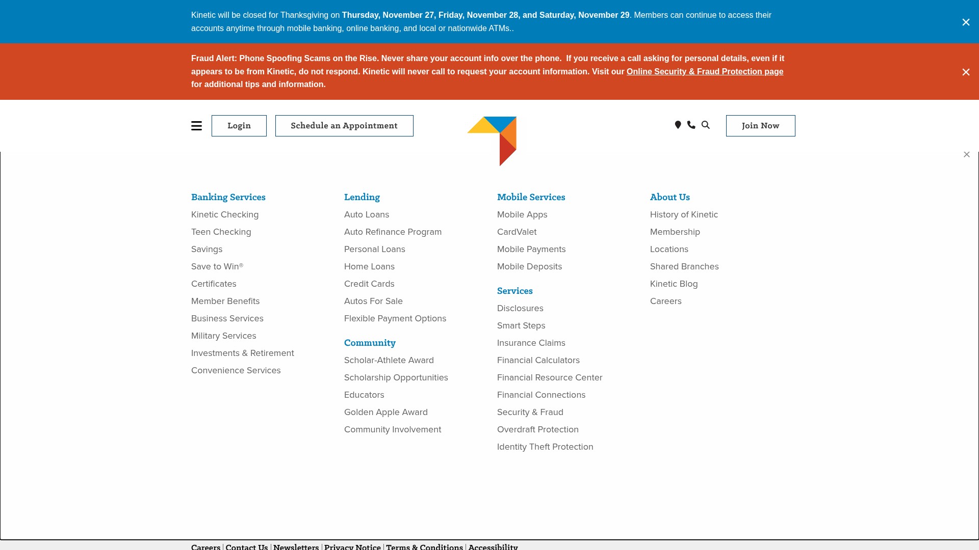 Screenshot of kineticcu.com