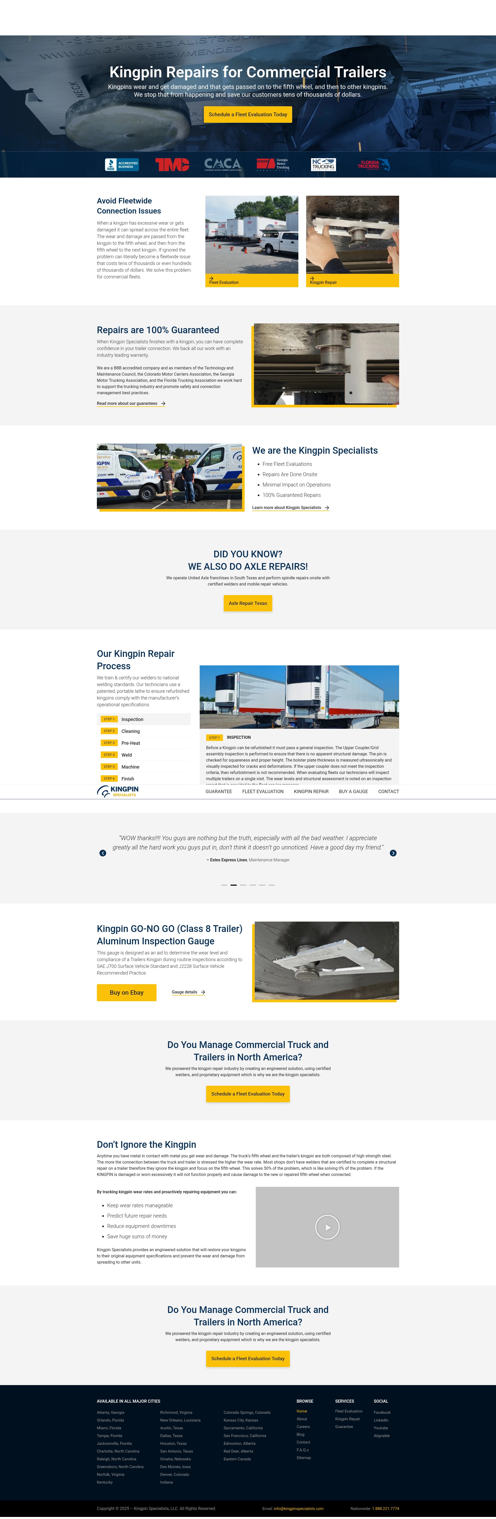 Screenshot of kingpinspecialists.com