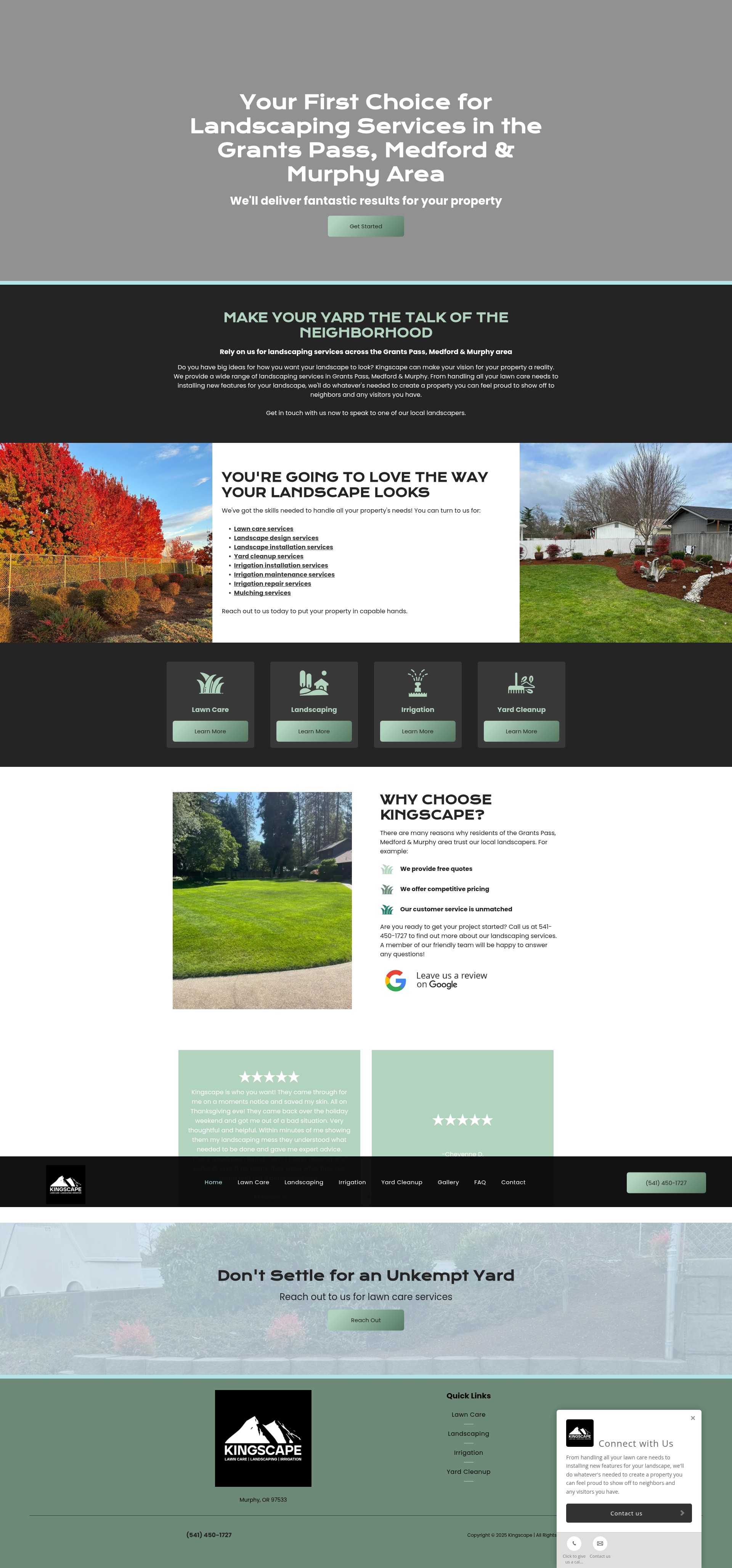 Screenshot of kingscapeor.net