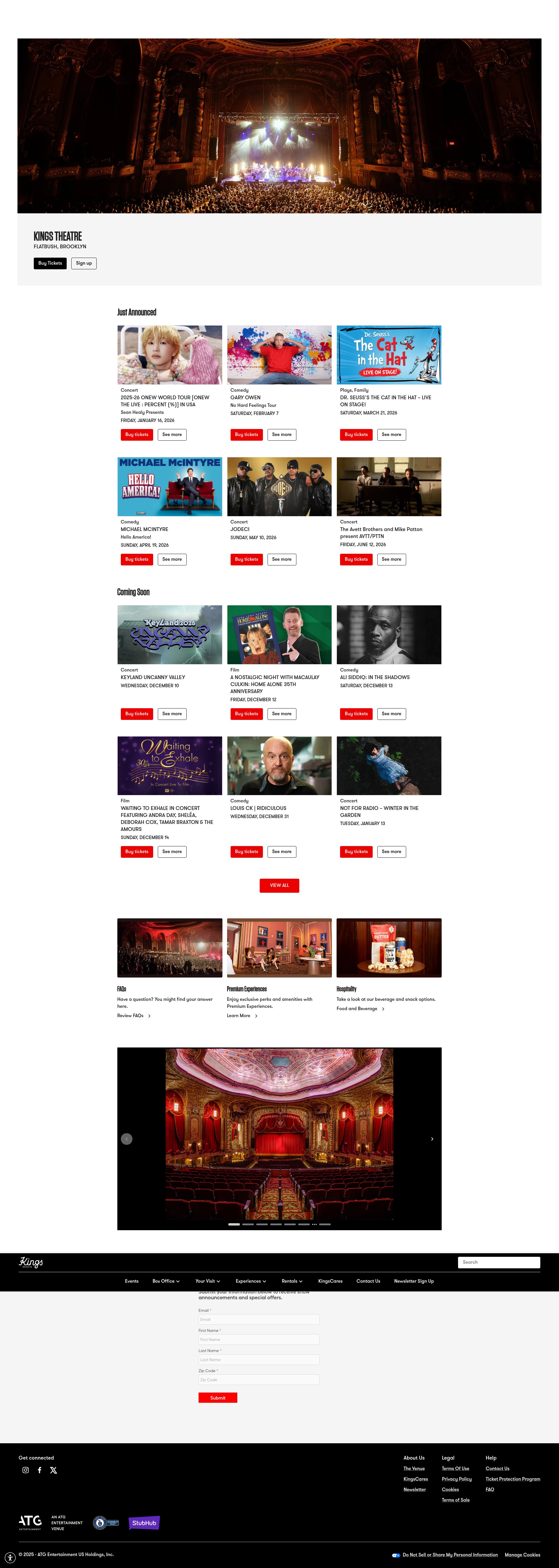 Screenshot of kingstheatre.com