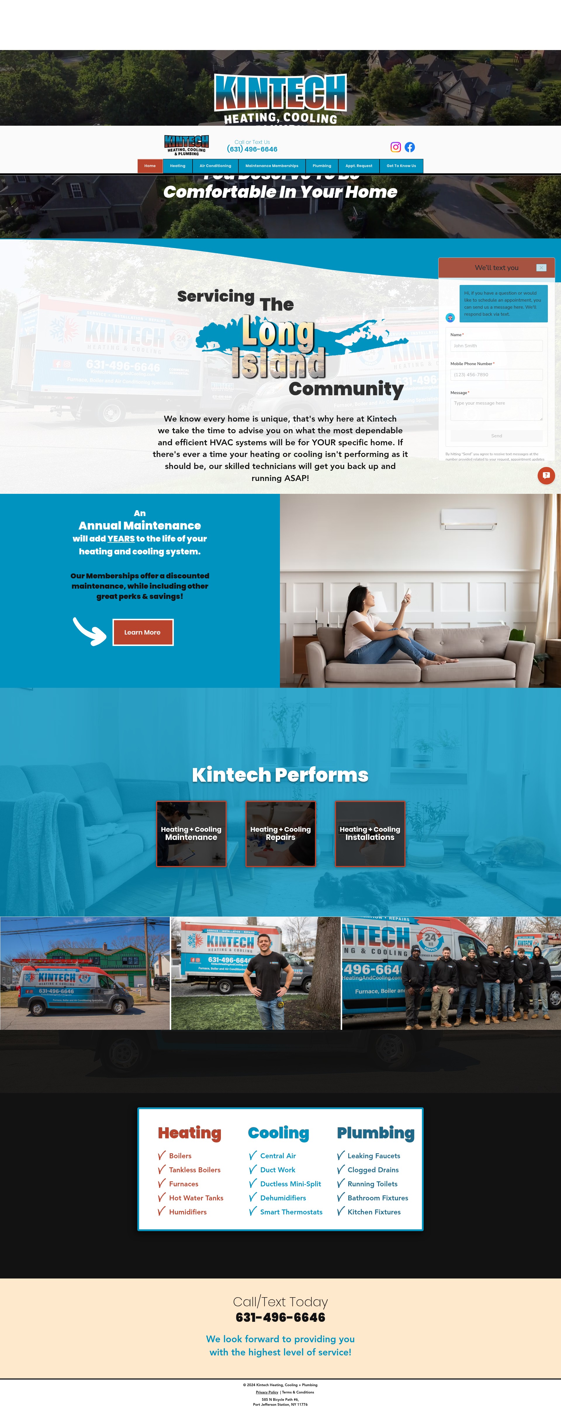 Screenshot of kintechhvac.com