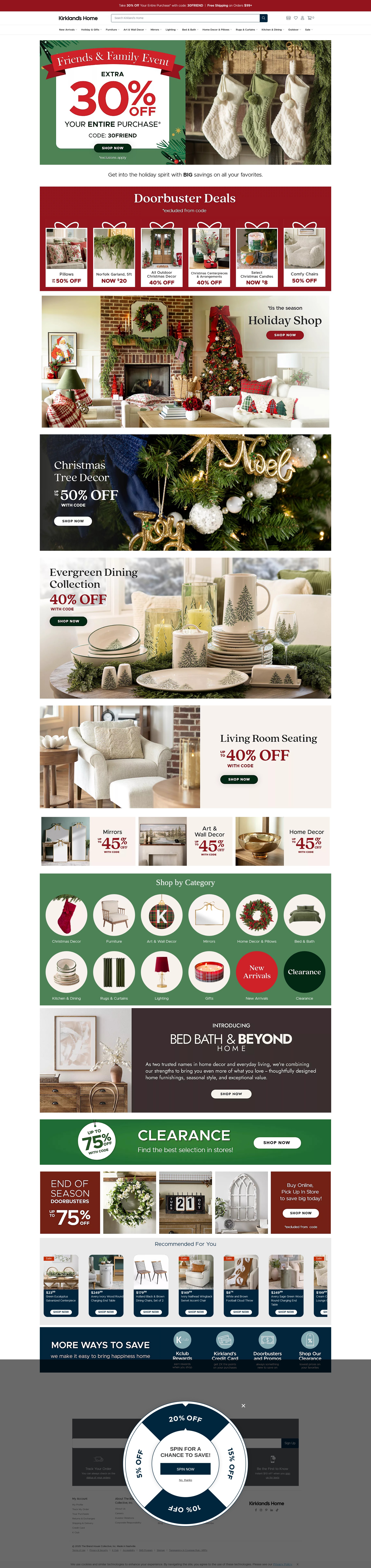 Screenshot of kirklands.com