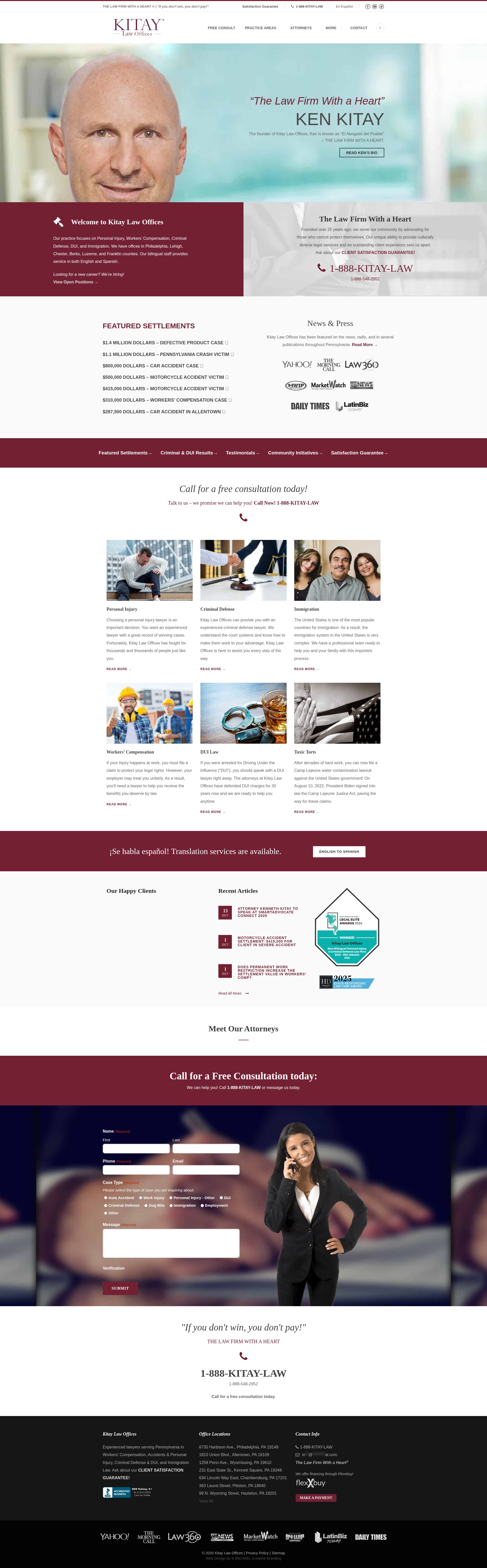 Screenshot of kitaylegal.com