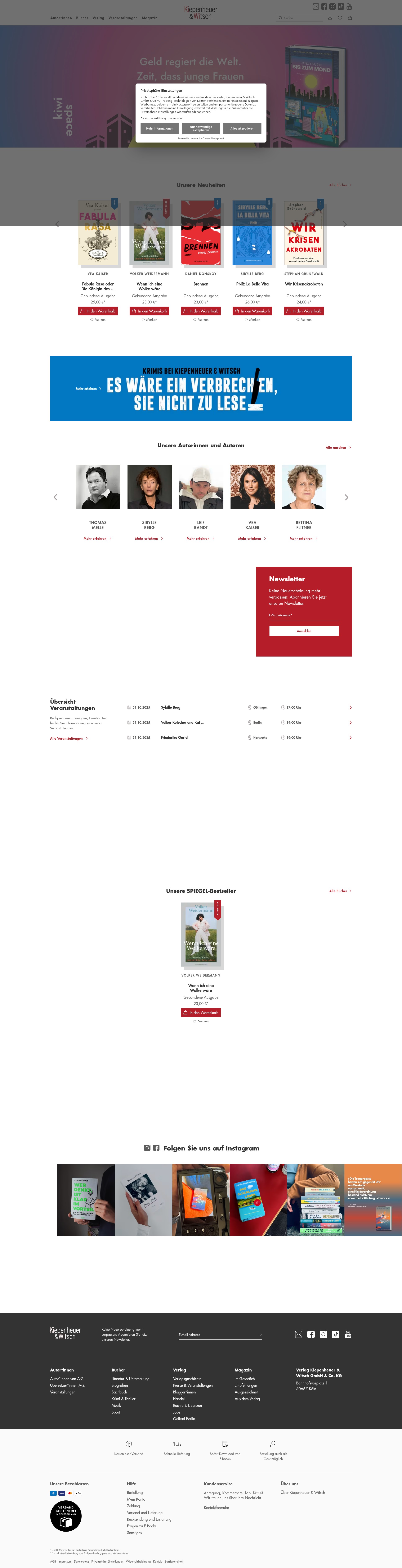 Screenshot of kiwi-verlag.de
