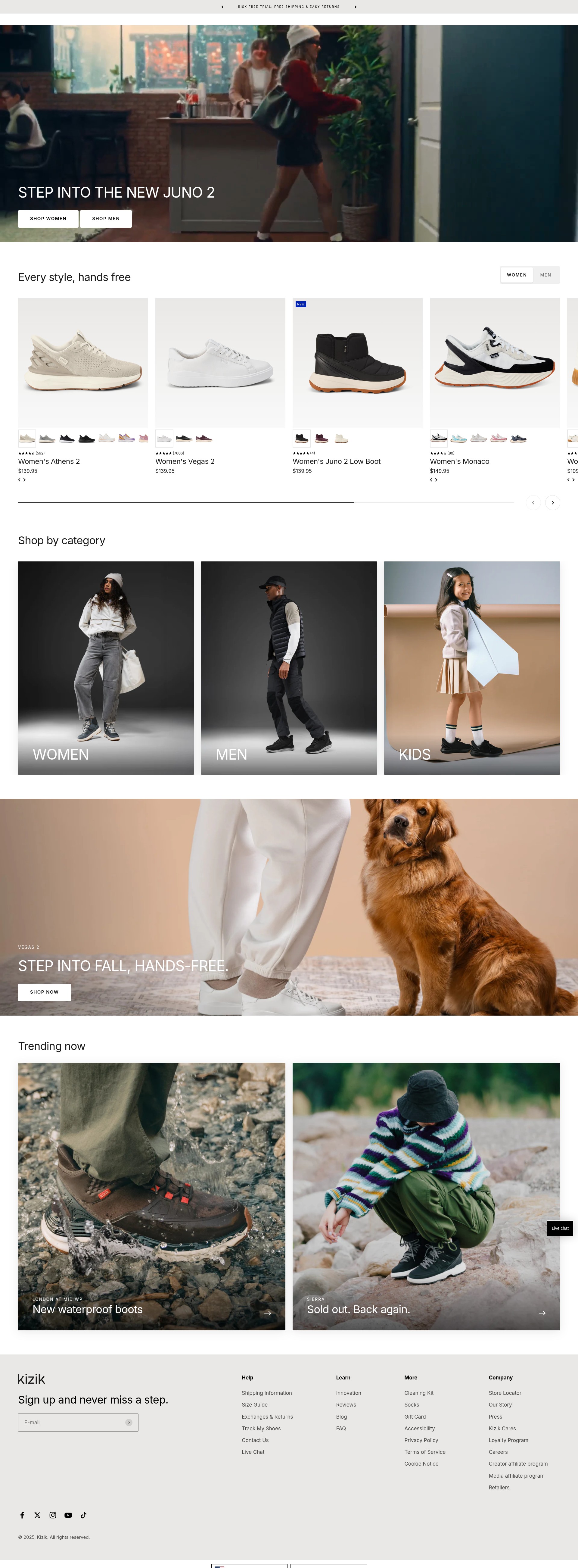 Screenshot of kizik.com