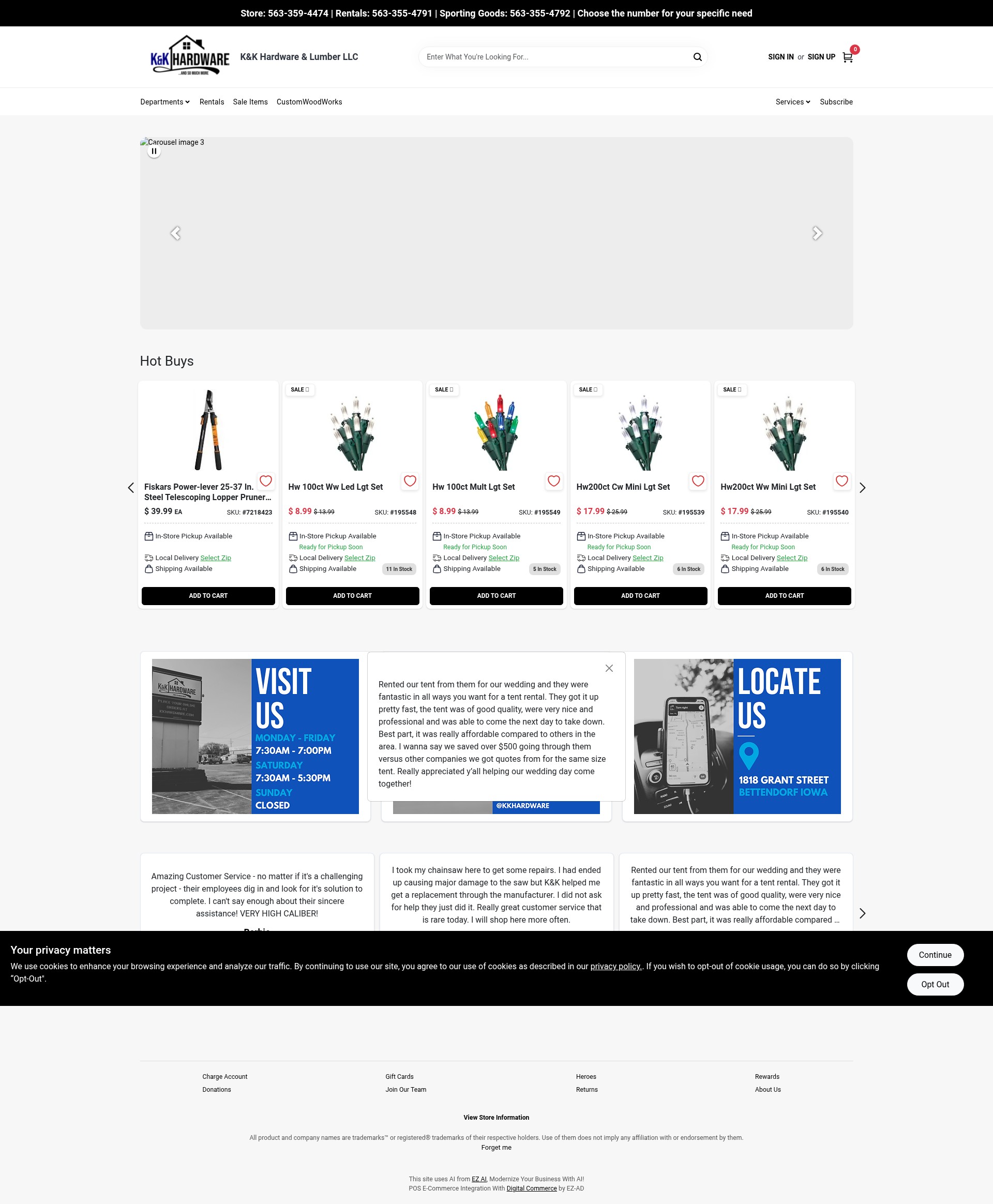 Screenshot of kkhardware.com