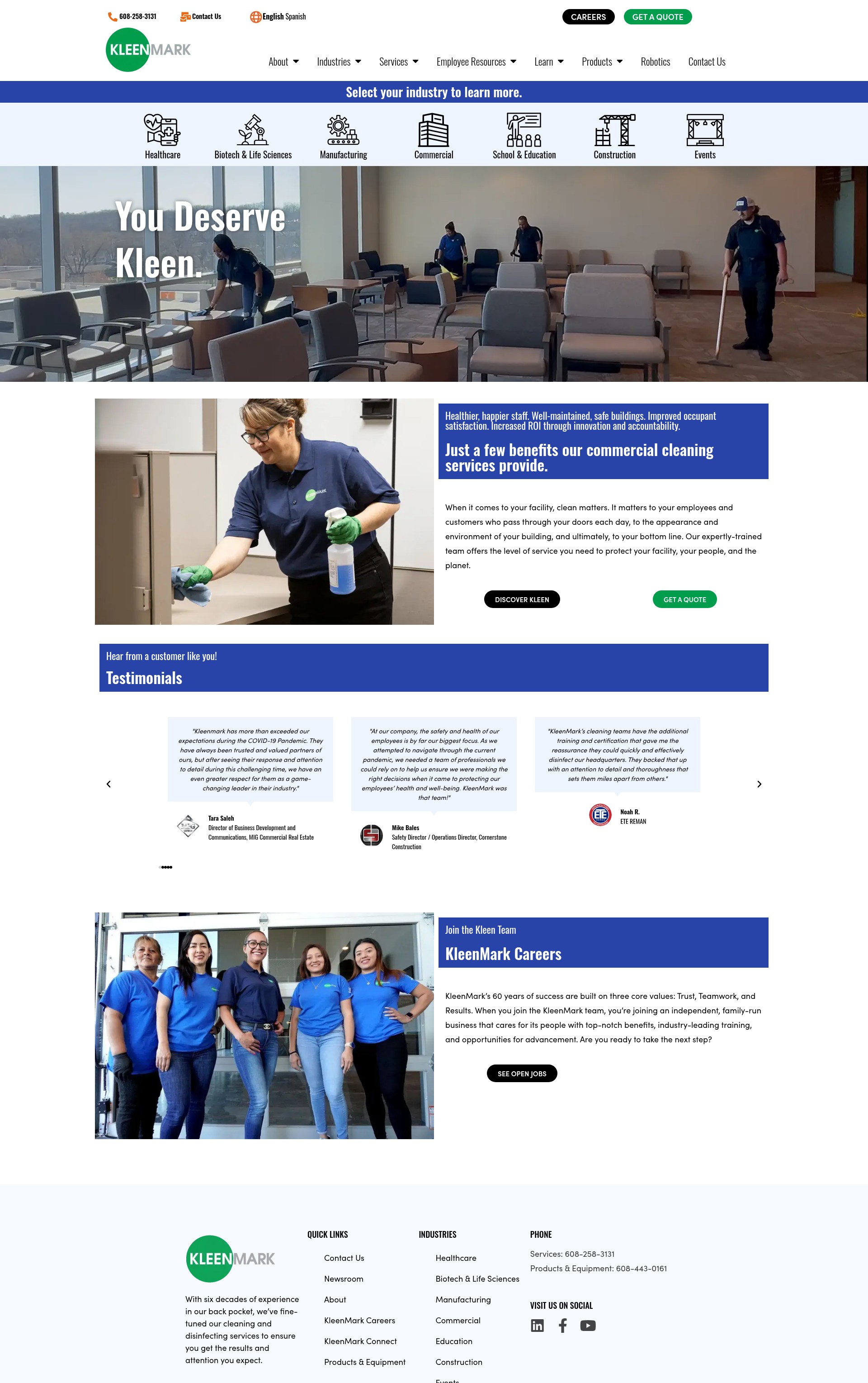 Screenshot of kleenmark.com