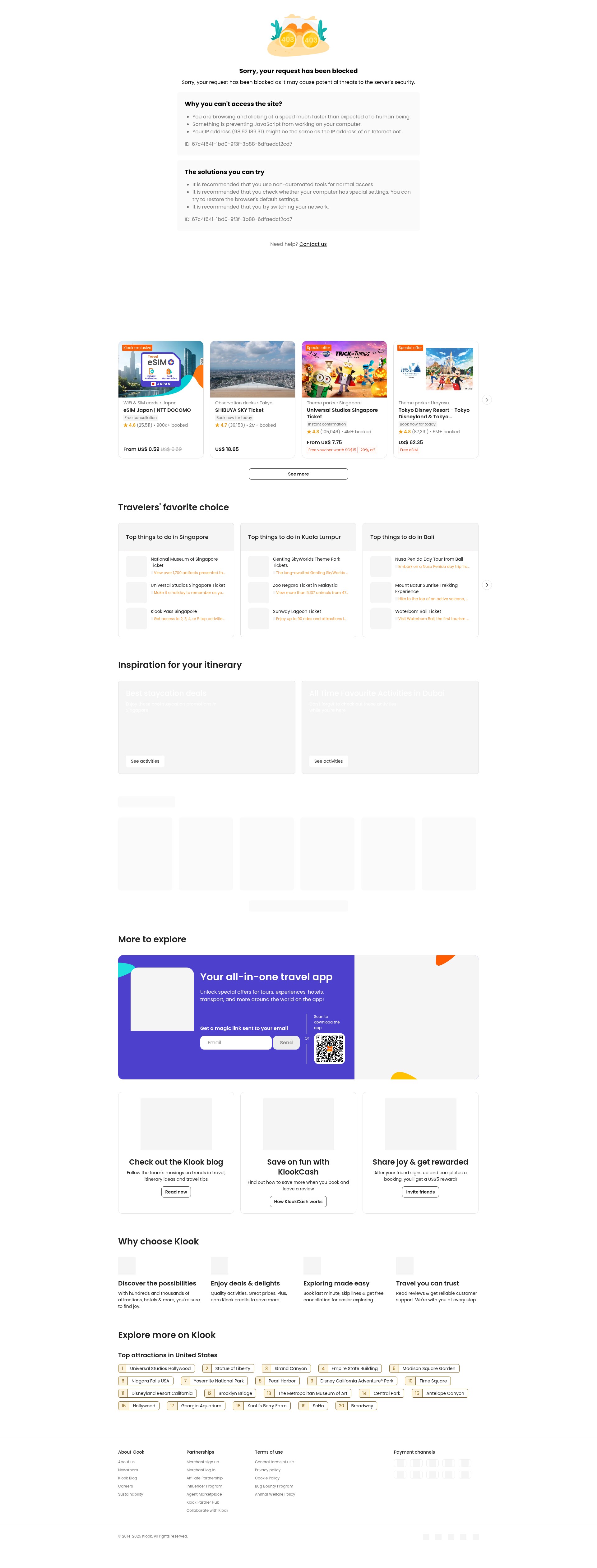 Screenshot of klook.com