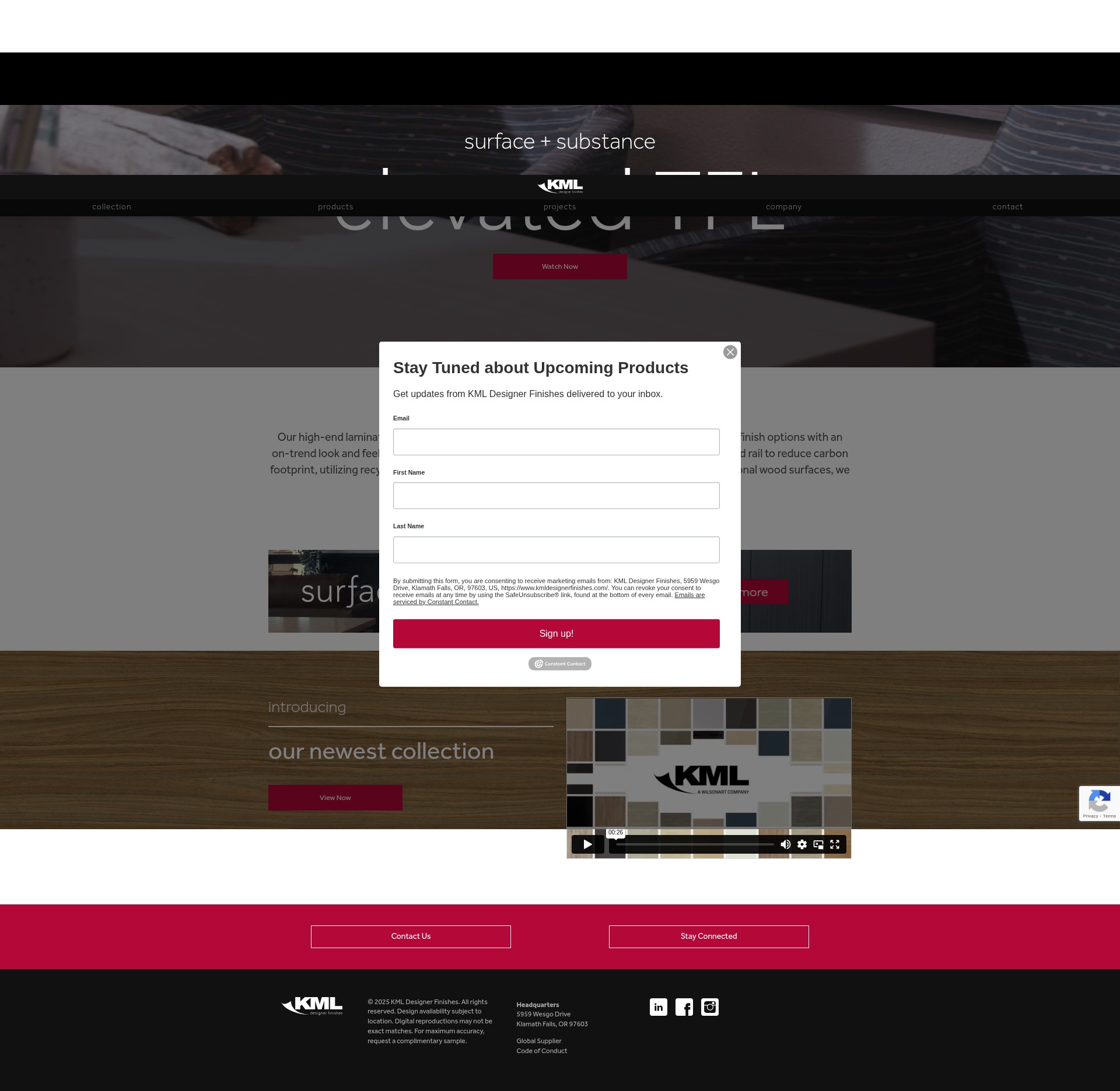 Screenshot of kmldesignerfinishes.com