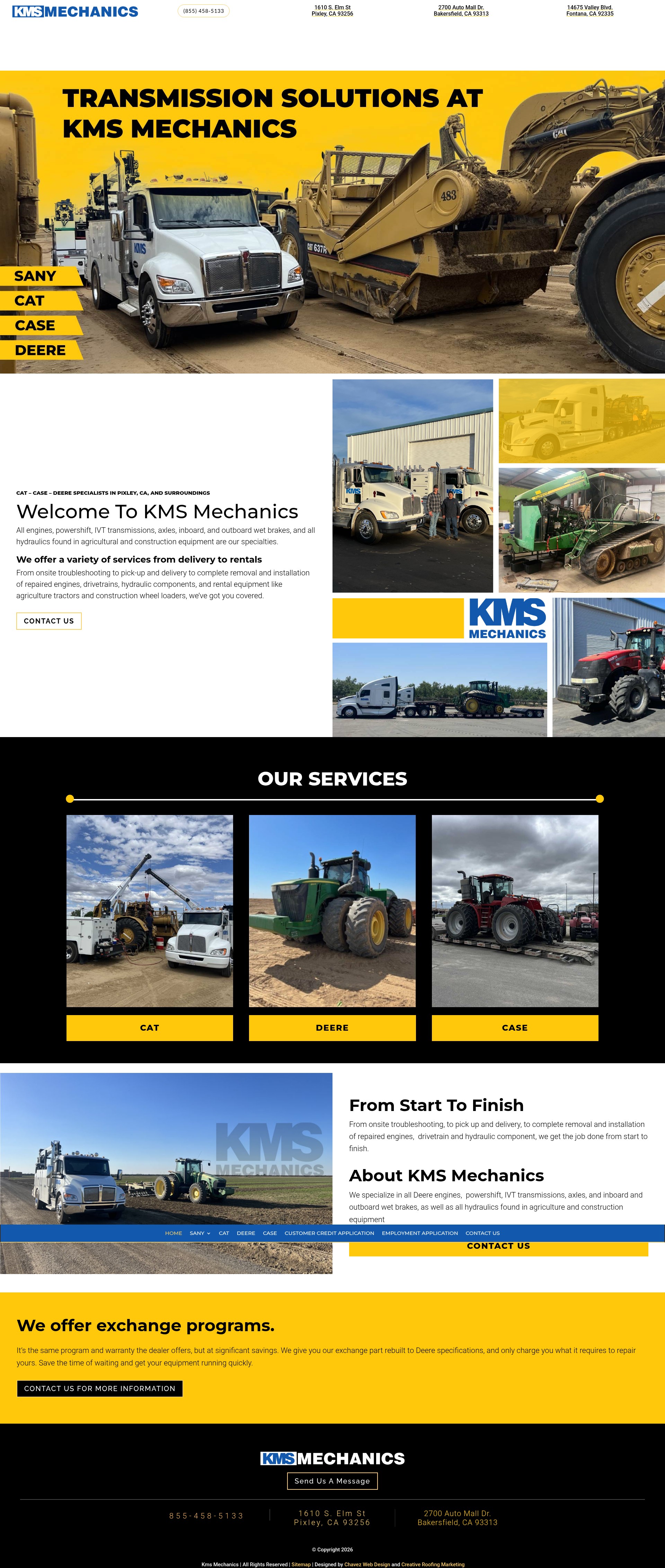Screenshot of kmsmechanics.com