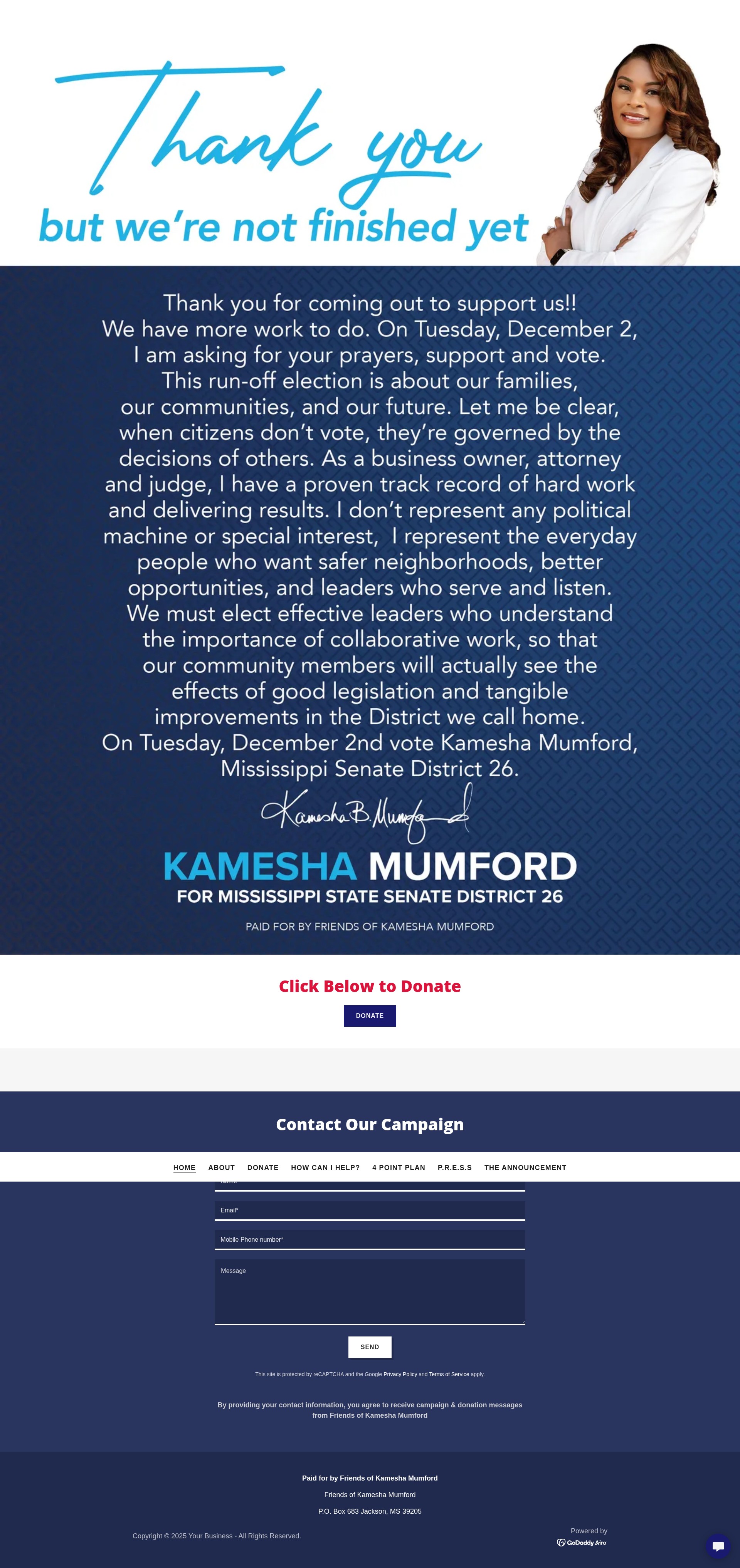 Screenshot of kmumford4senate.com