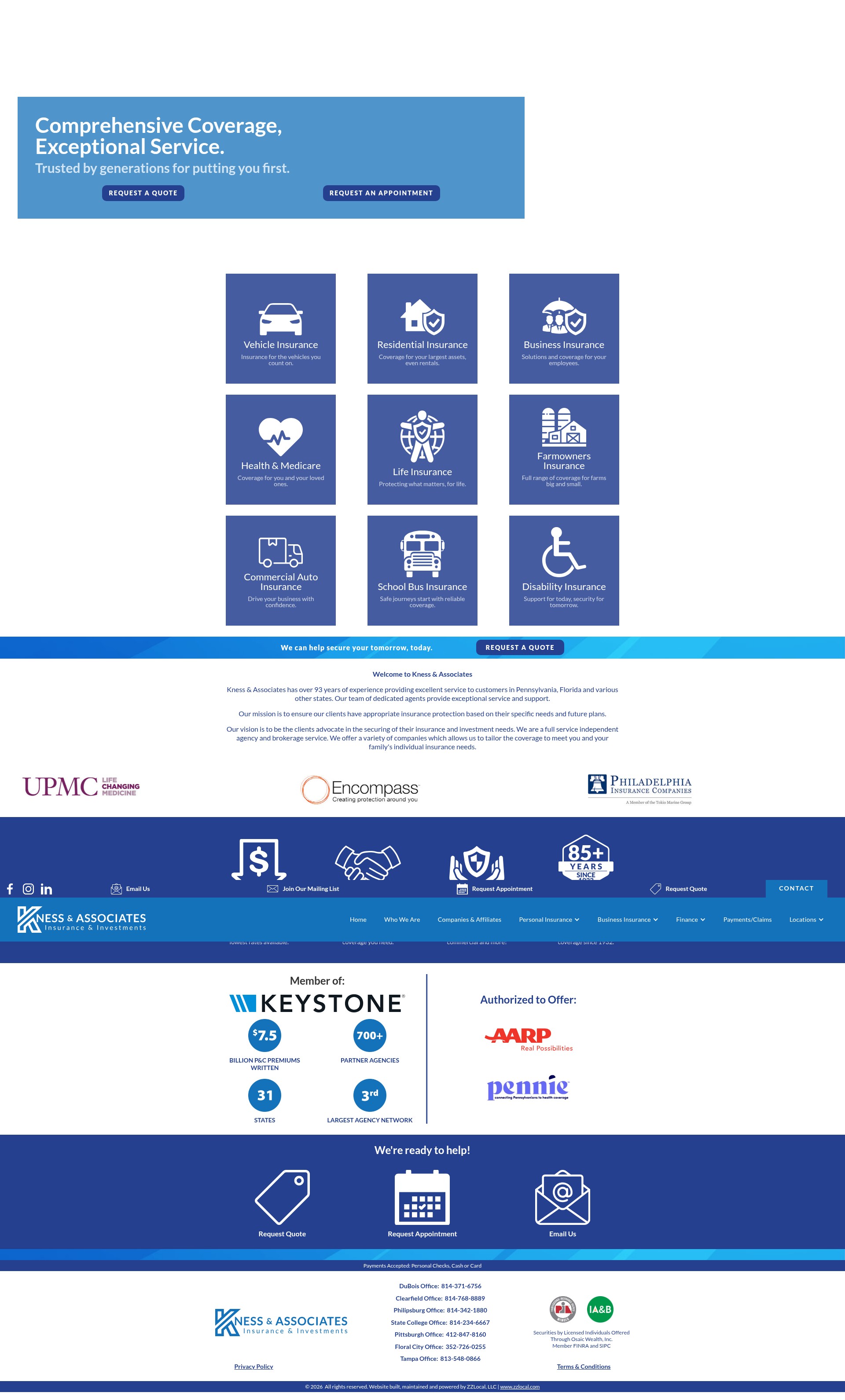 Screenshot of knessinsurance.com